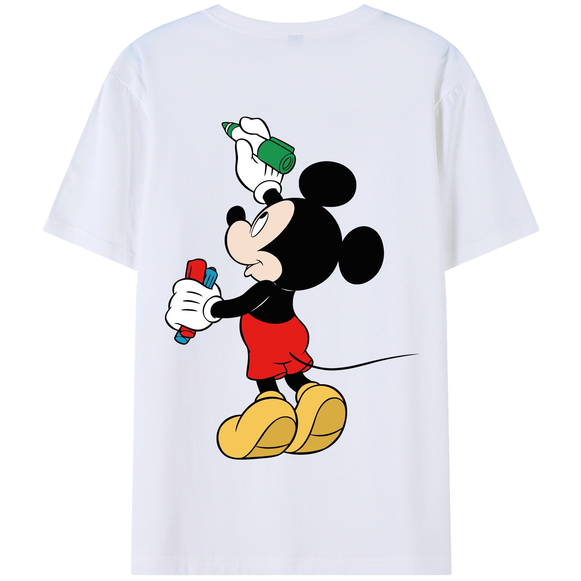 （画像用） ミッキーマウス Mickey Mouse 綿100％半袖Tシャツ（背面プリント）
