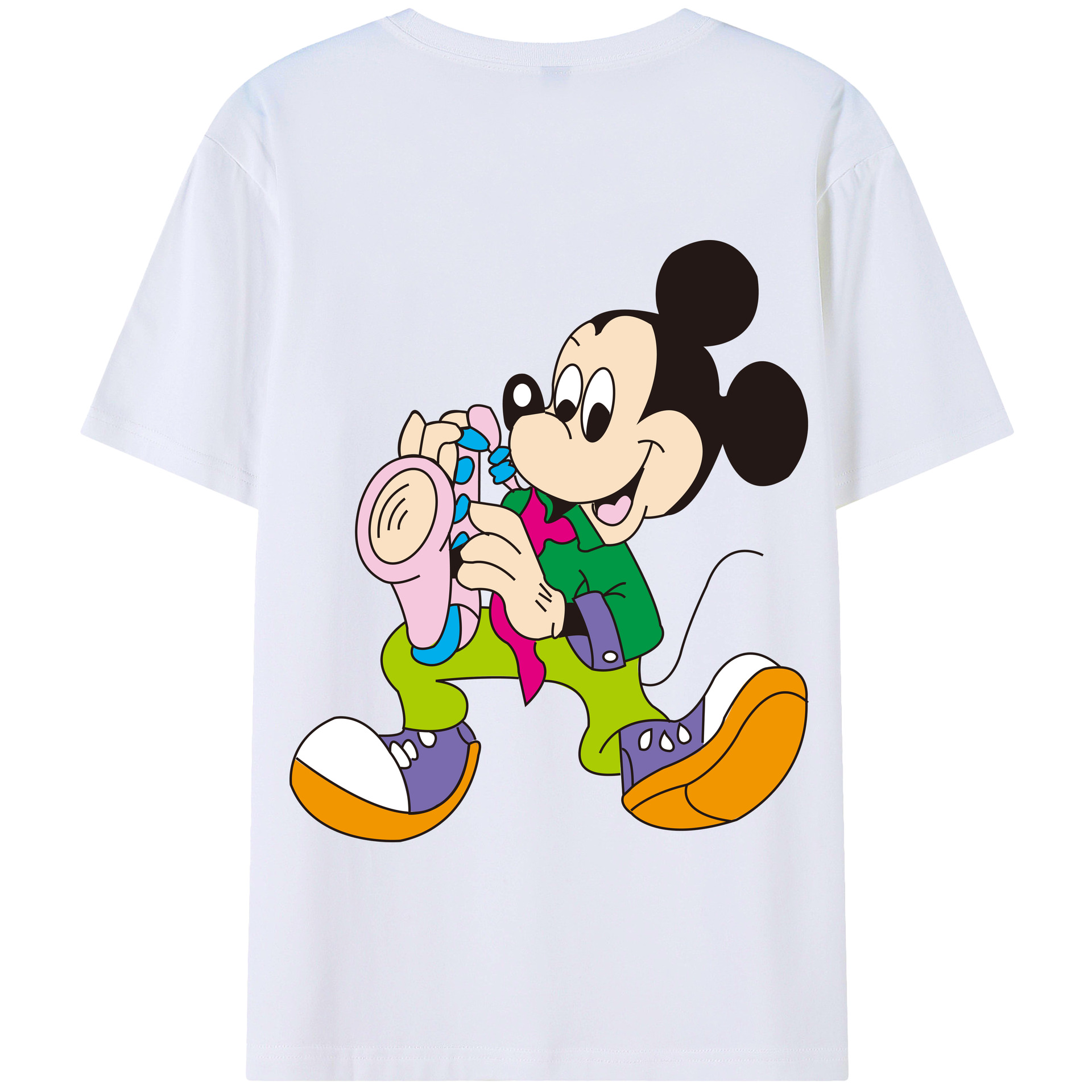 （画像用） ミッキーマウス Mickey Mouse 綿100％半袖Tシャツ（背面プリント）