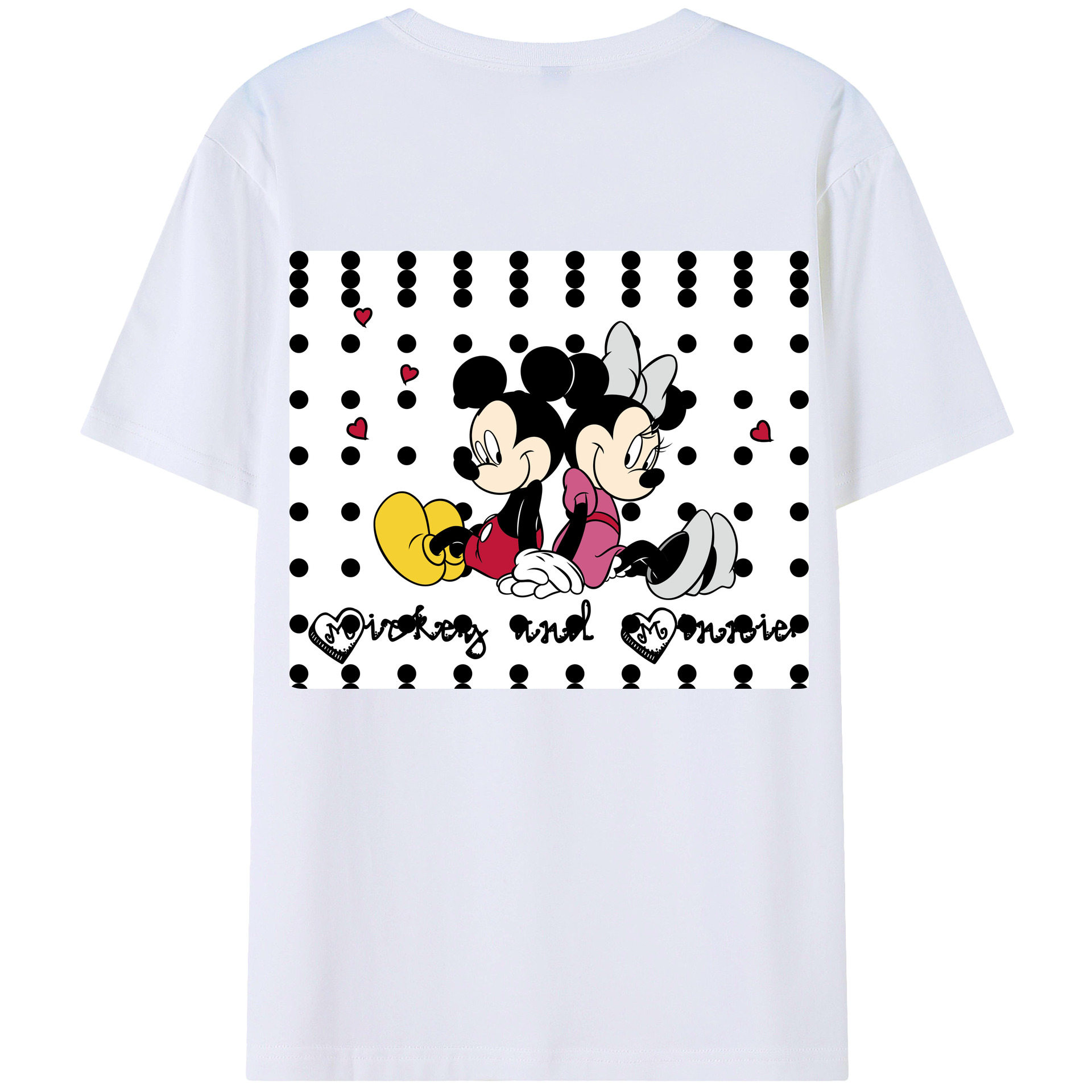 （画像用） ミッキーマウス Mickey Mouse 綿100％半袖Tシャツ（背面プリント）