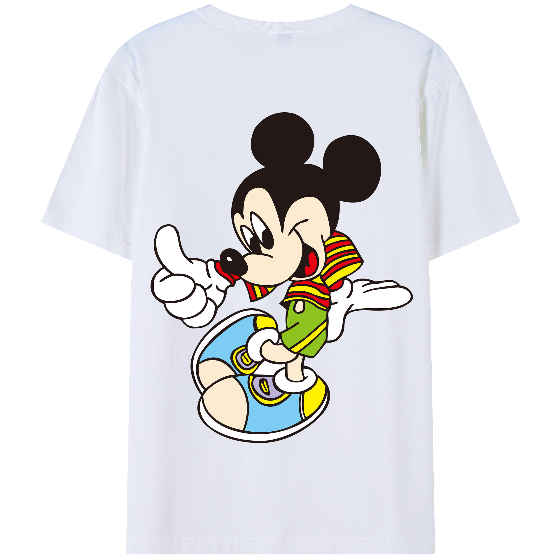 （画像用） ミッキーマウス Mickey Mouse 綿100％半袖Tシャツ（背面プリント）
