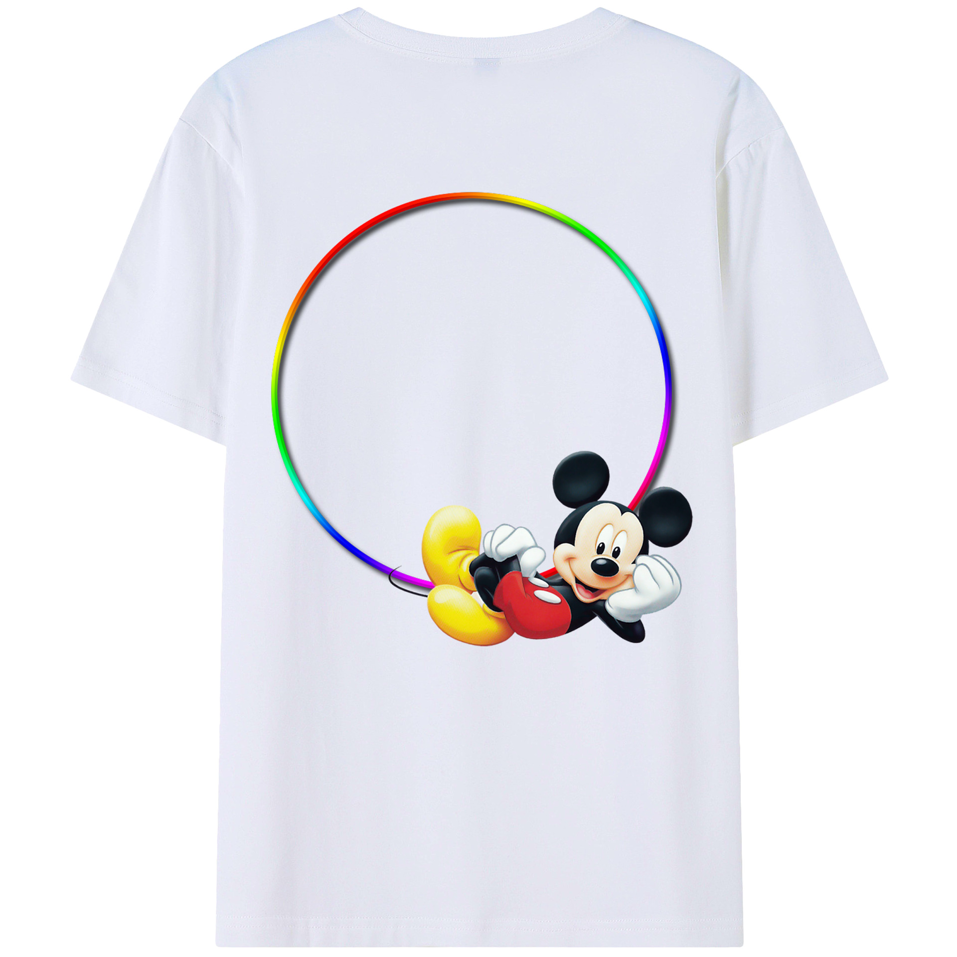 （画像用） ミッキーマウス Mickey Mouse 綿100％半袖Tシャツ（背面プリント）