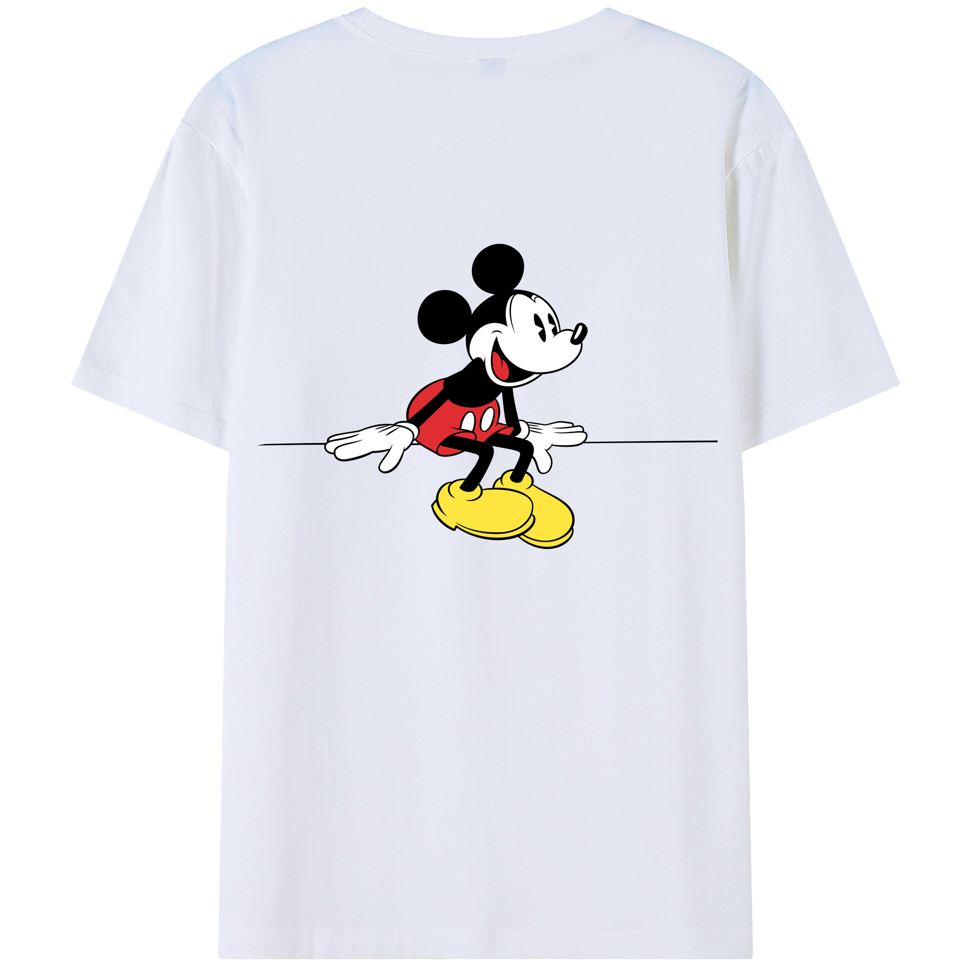 （画像用） ミッキーマウス Mickey Mouse 綿100％半袖Tシャツ（背面プリント）