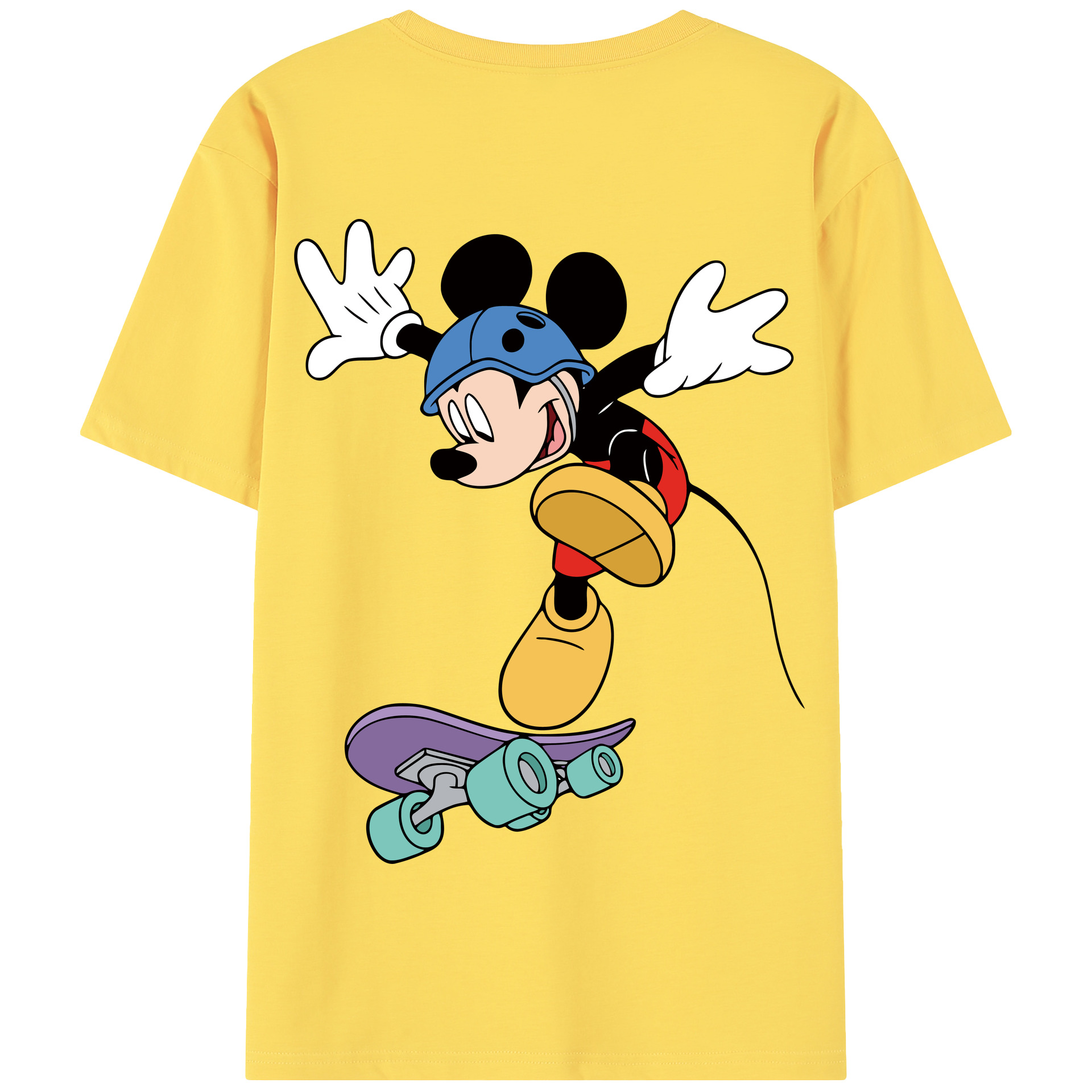 （画像用） ミッキーマウス Mickey Mouse 綿100％半袖Tシャツ（背面プリント）