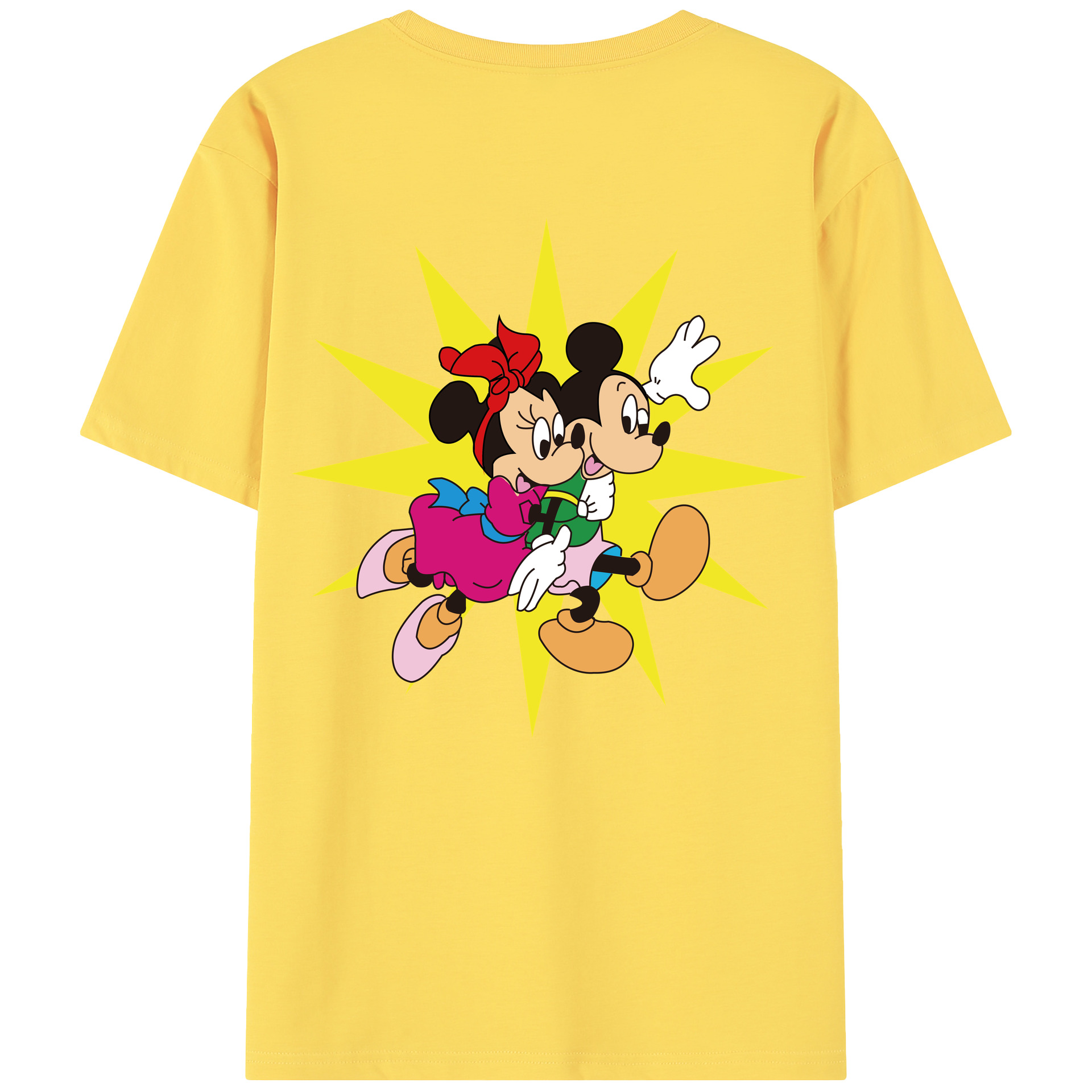 （画像用） ミッキーマウス Mickey Mouse 綿100％半袖Tシャツ（背面プリント）