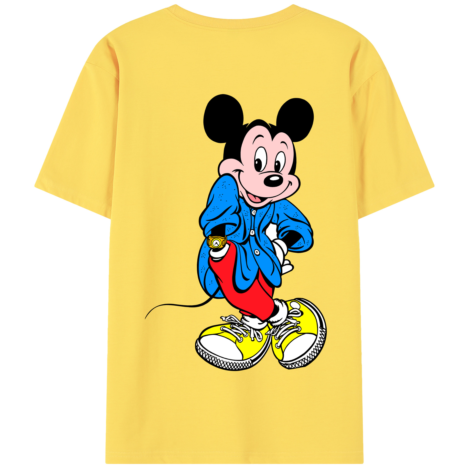 （画像用） ミッキーマウス Mickey Mouse 綿100％半袖Tシャツ（背面プリント）