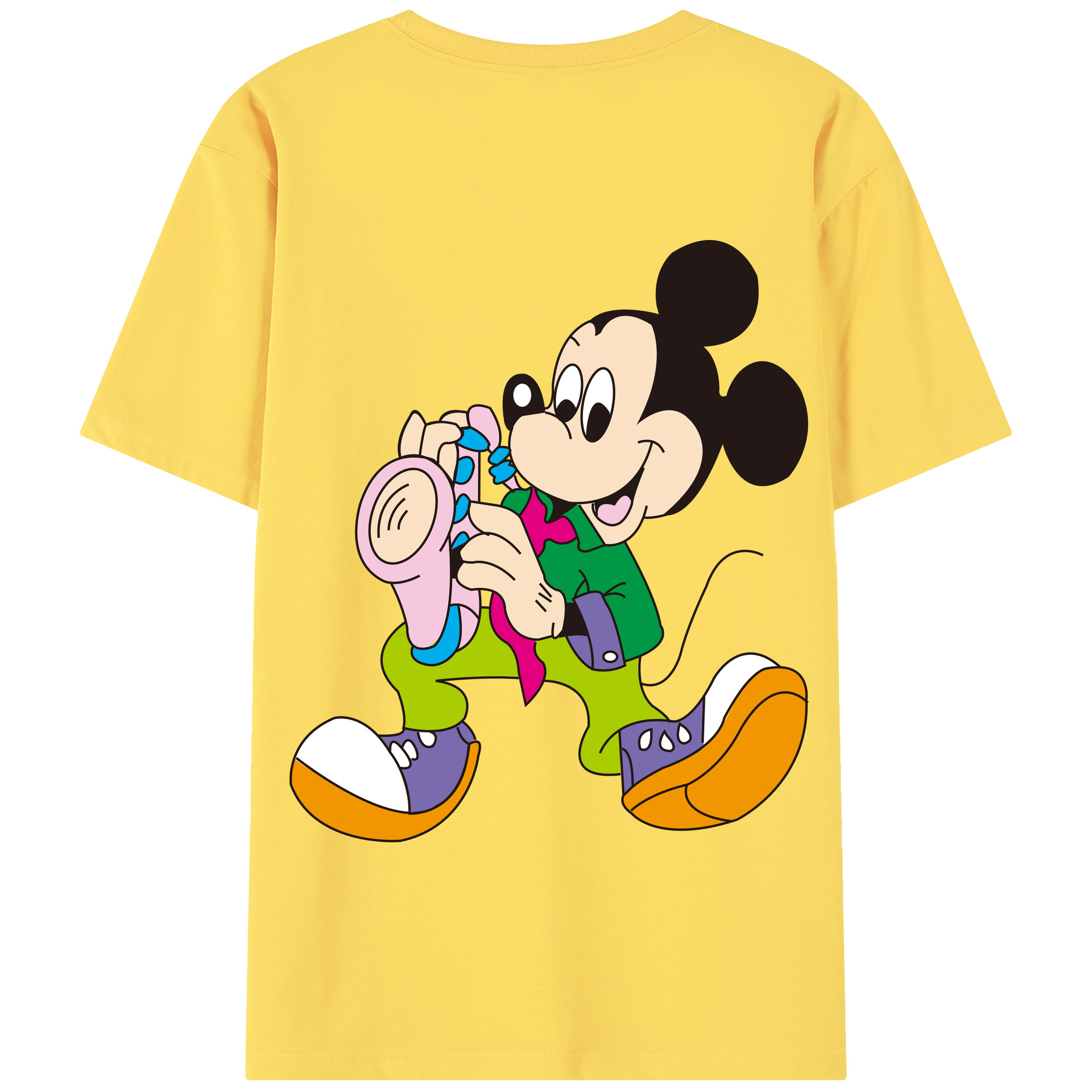 （画像用） ミッキーマウス Mickey Mouse 綿100％半袖Tシャツ（背面プリント）