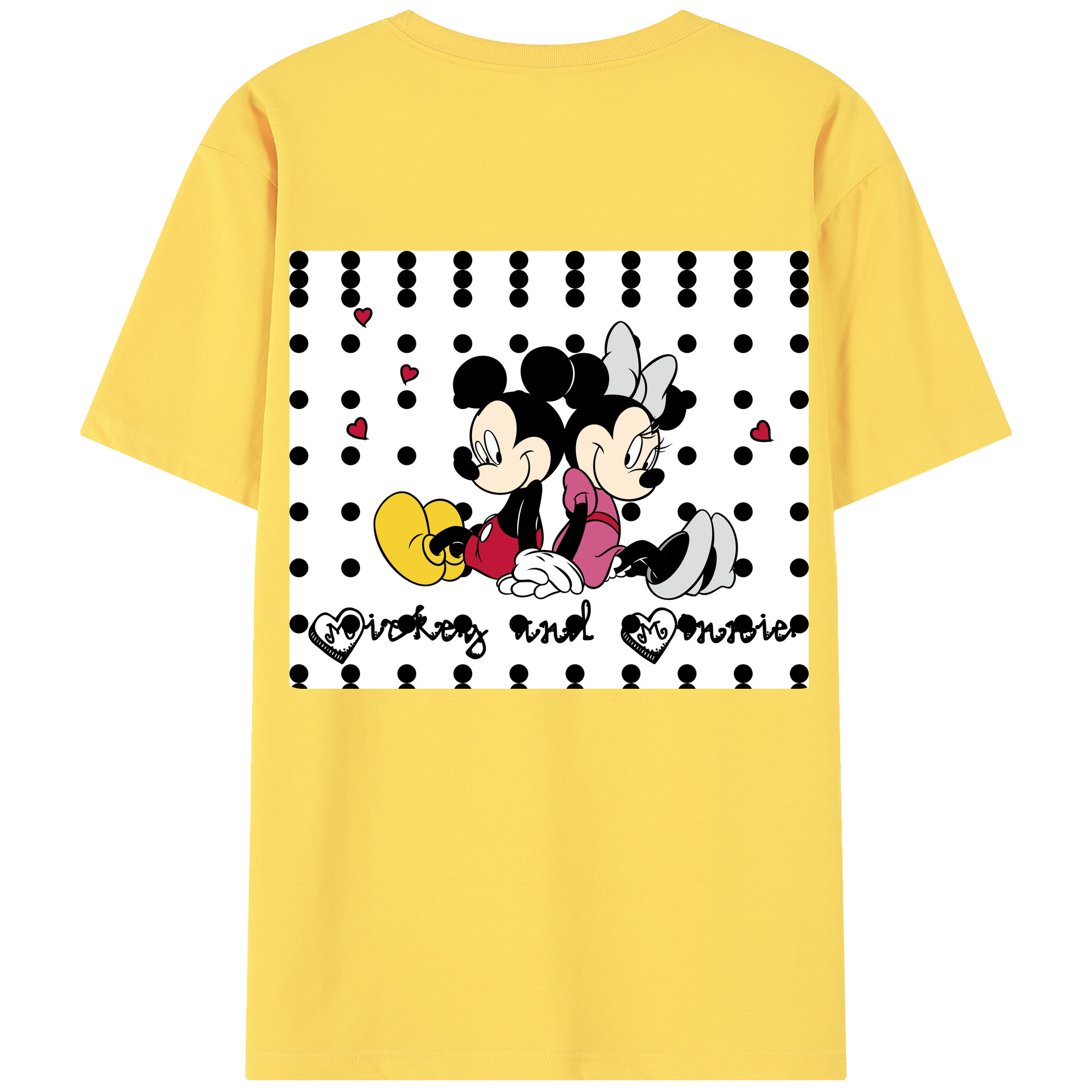 （画像用） ミッキーマウス Mickey Mouse 綿100％半袖Tシャツ（背面プリント）