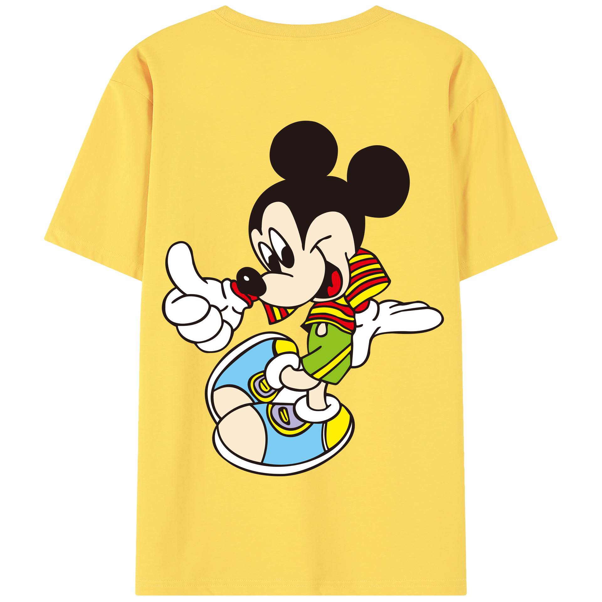 （画像用） ミッキーマウス Mickey Mouse 綿100％半袖Tシャツ（背面プリント）