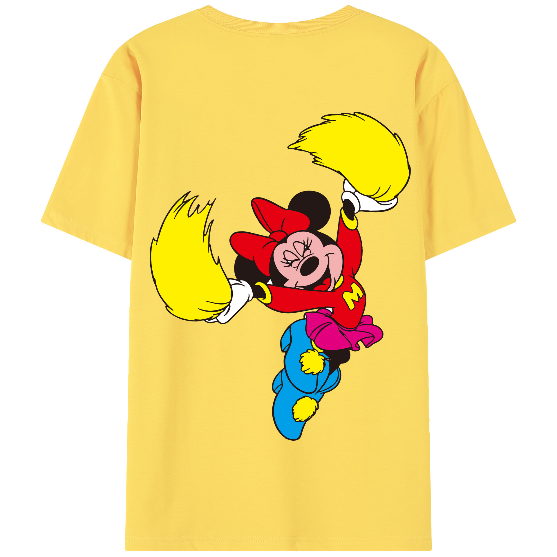 （画像用） ミッキーマウス Mickey Mouse 綿100％半袖Tシャツ（背面プリント）