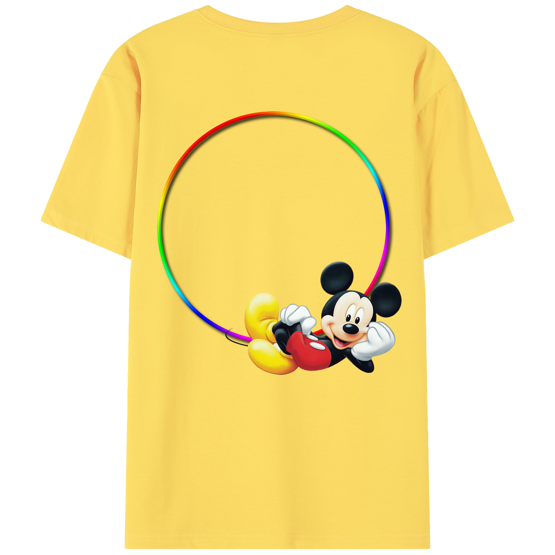 ミッキーマウス Mickey Mouse 綿100％半袖Tシャツ（背面プリント）
