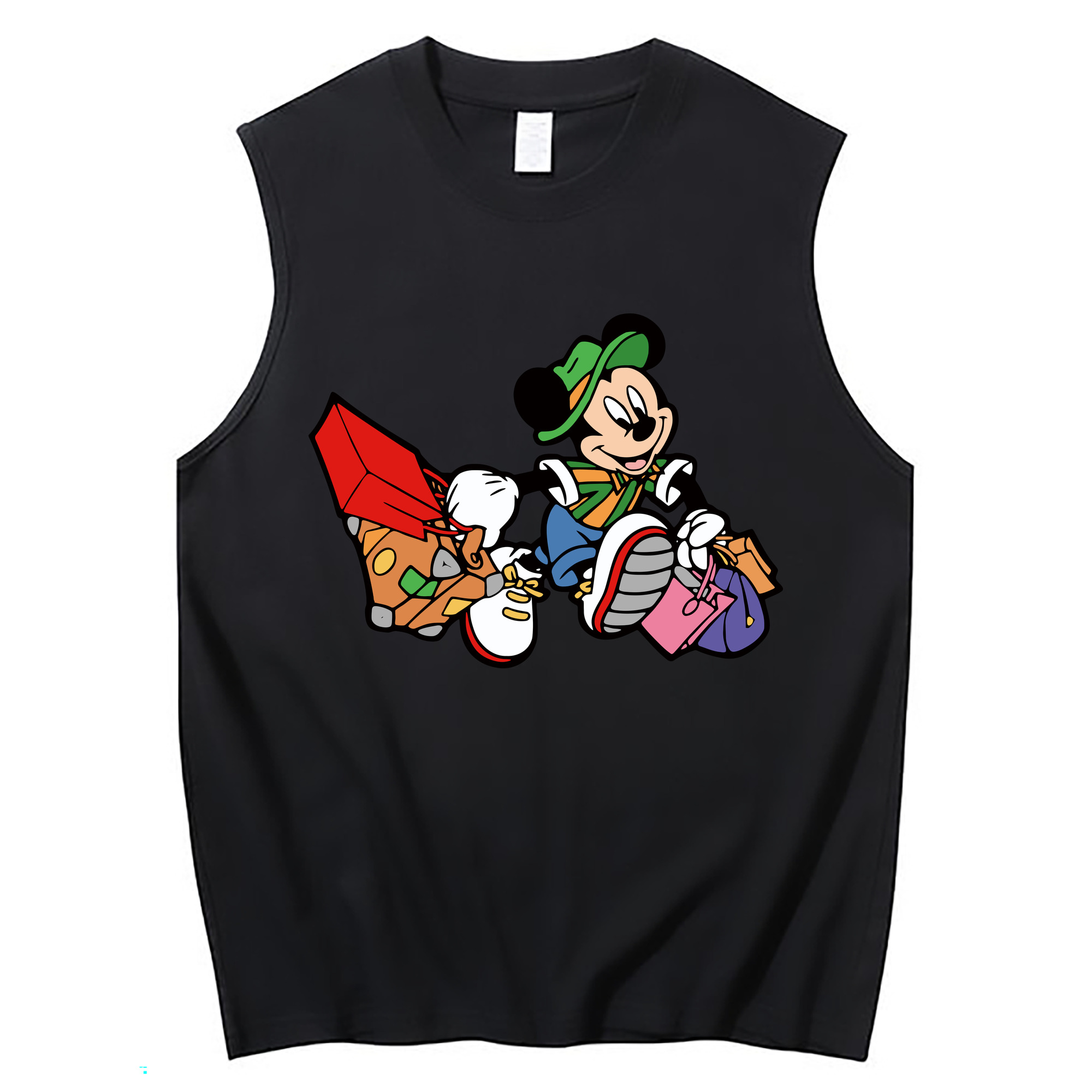 ミッキーマウス Mickey Mouse コットン100％タンクトップ（フロントプリント）