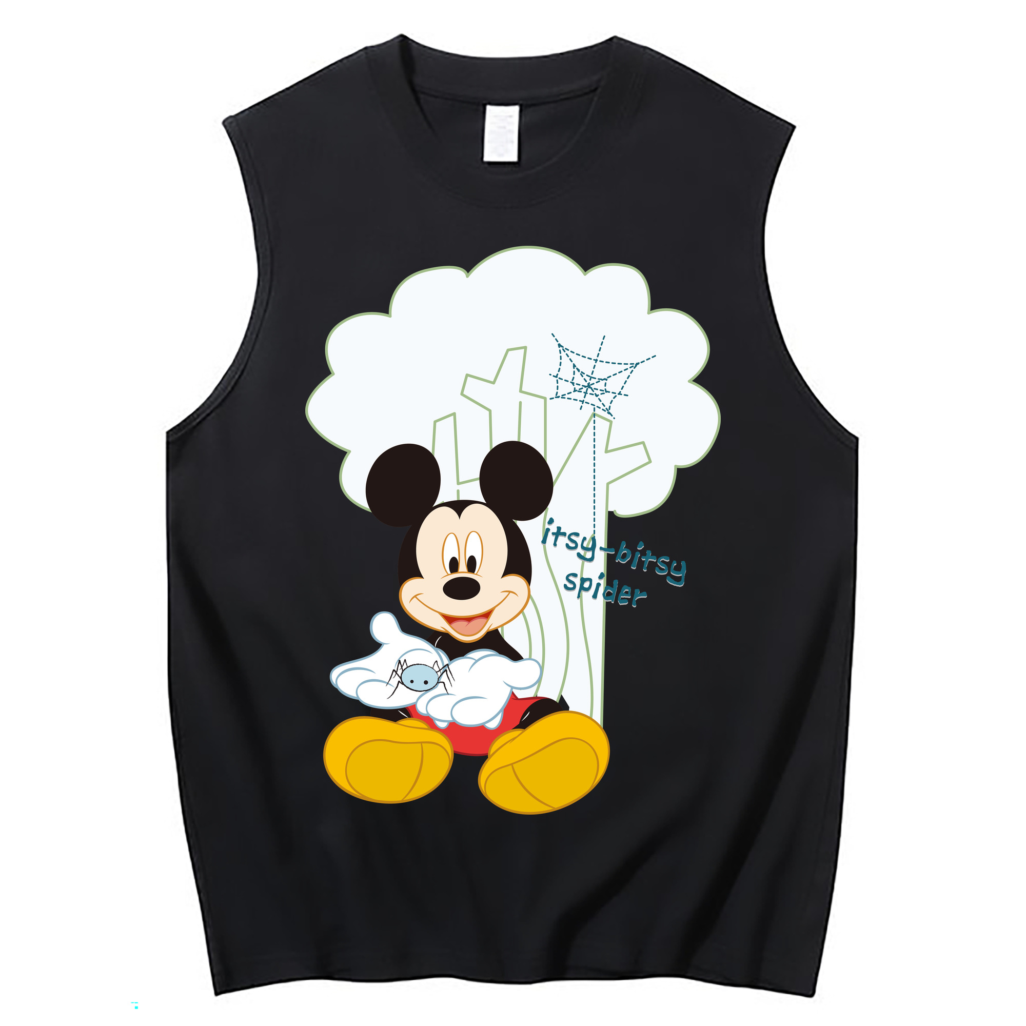 ミッキーマウス Mickey Mouse コットン100％タンクトップ（フロントプリント）