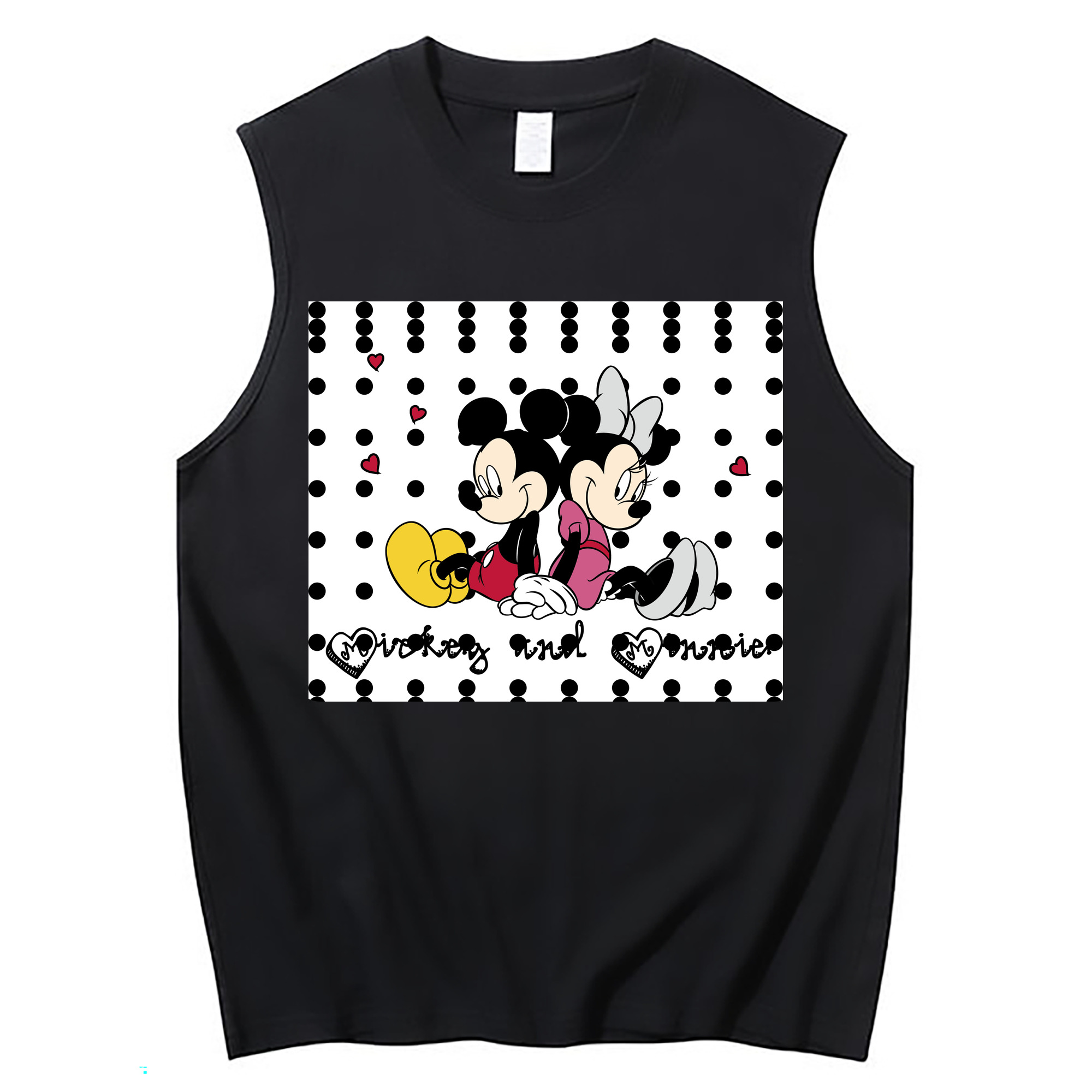 ミッキーマウス Mickey Mouse コットン100％タンクトップ（フロントプリント）
