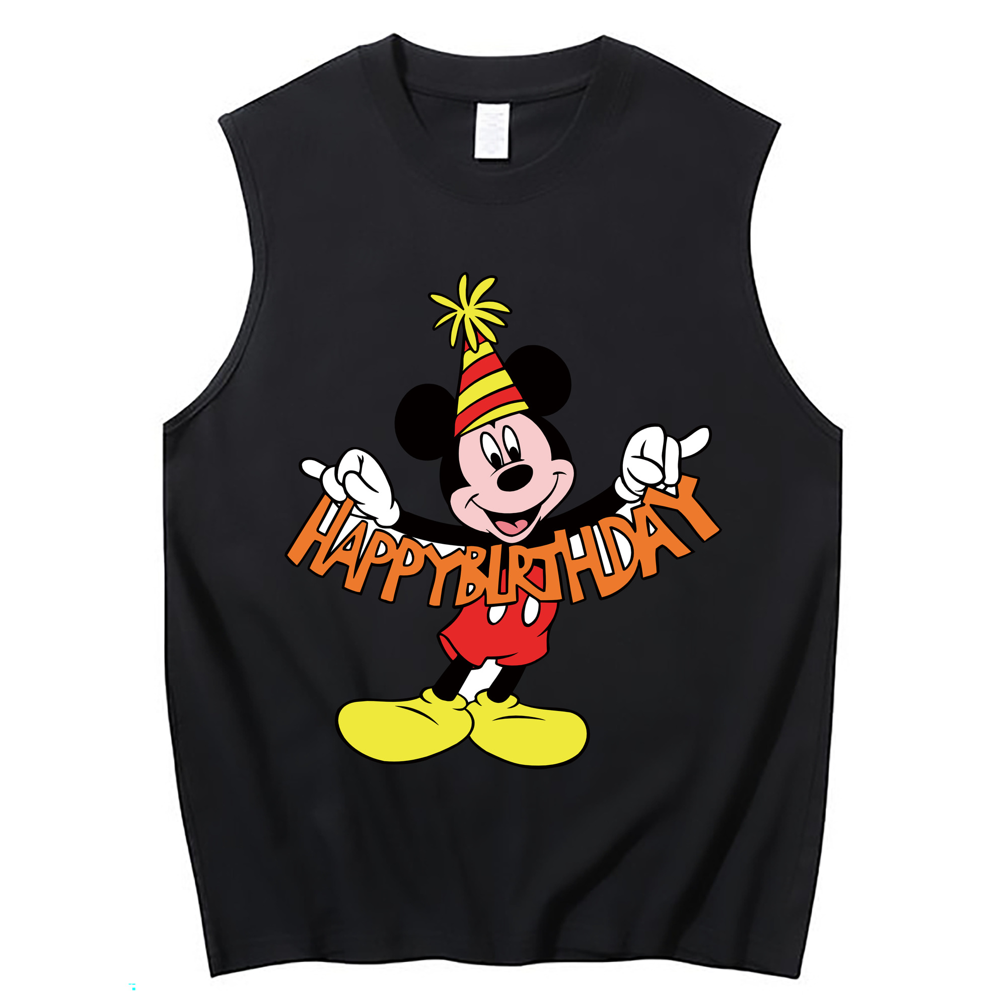 ミッキーマウス Mickey Mouse コットン100％タンクトップ（フロントプリント）