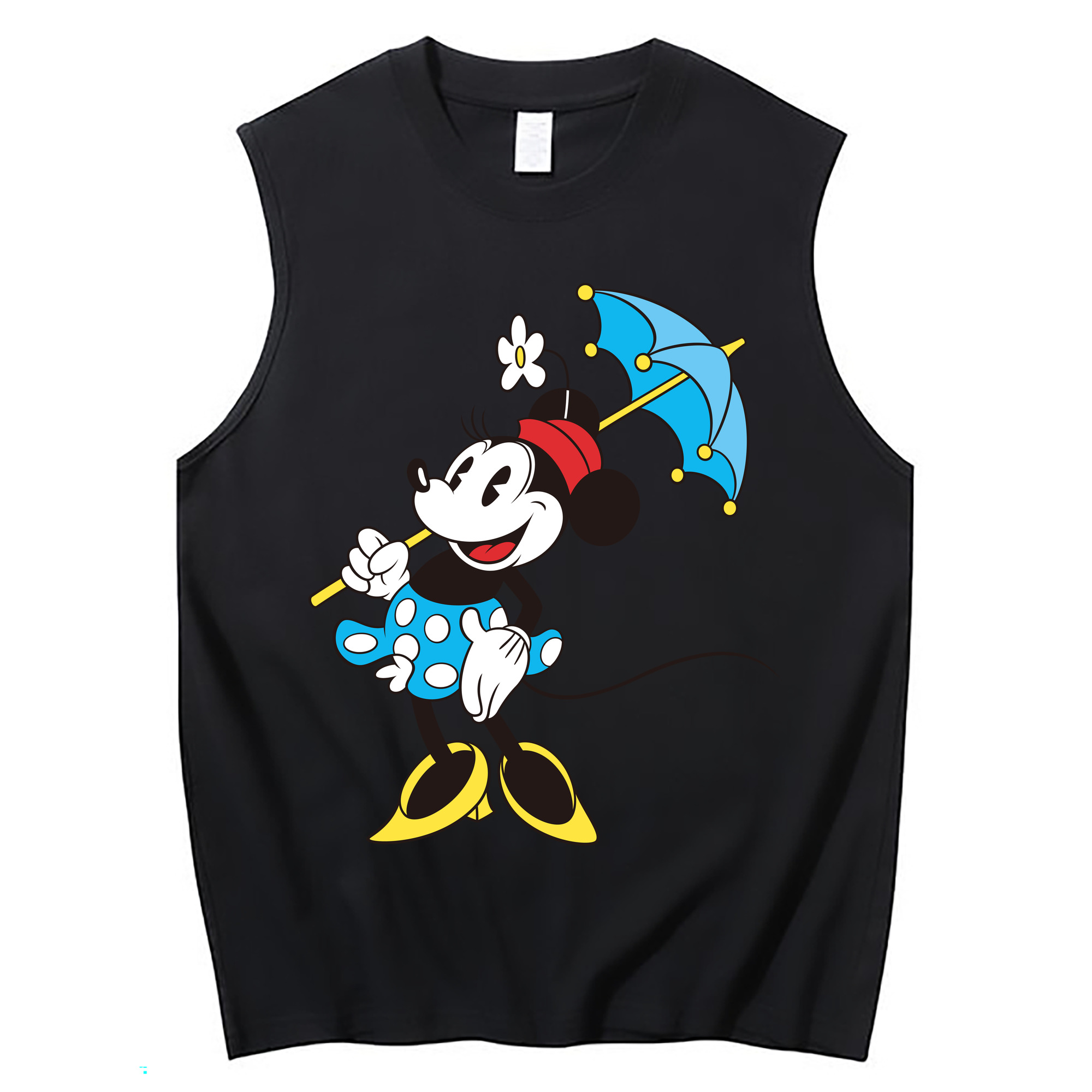 ミッキーマウス Mickey Mouse コットン100％タンクトップ（フロントプリント）