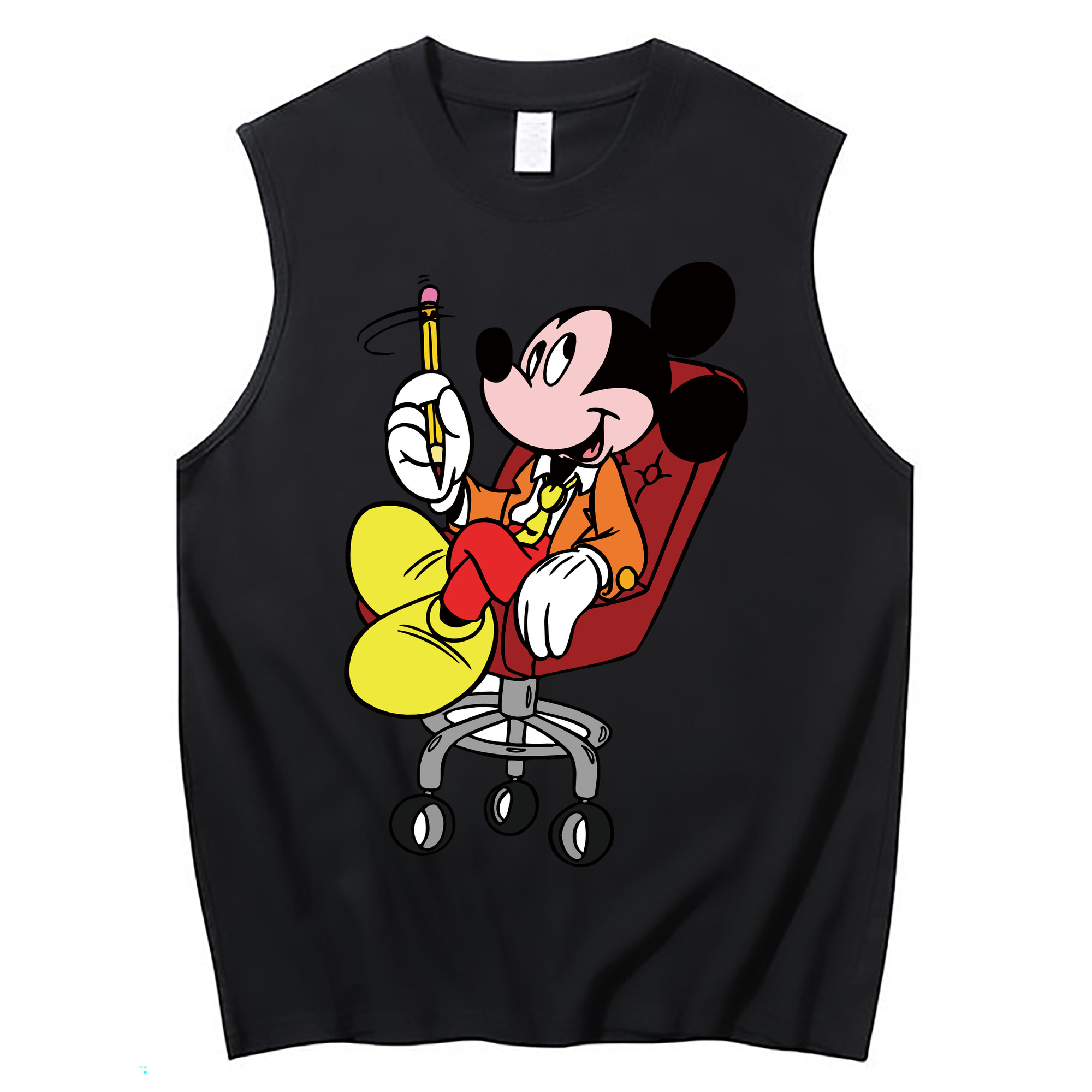 ミッキーマウス Mickey Mouse コットン100％タンクトップ（フロントプリント）