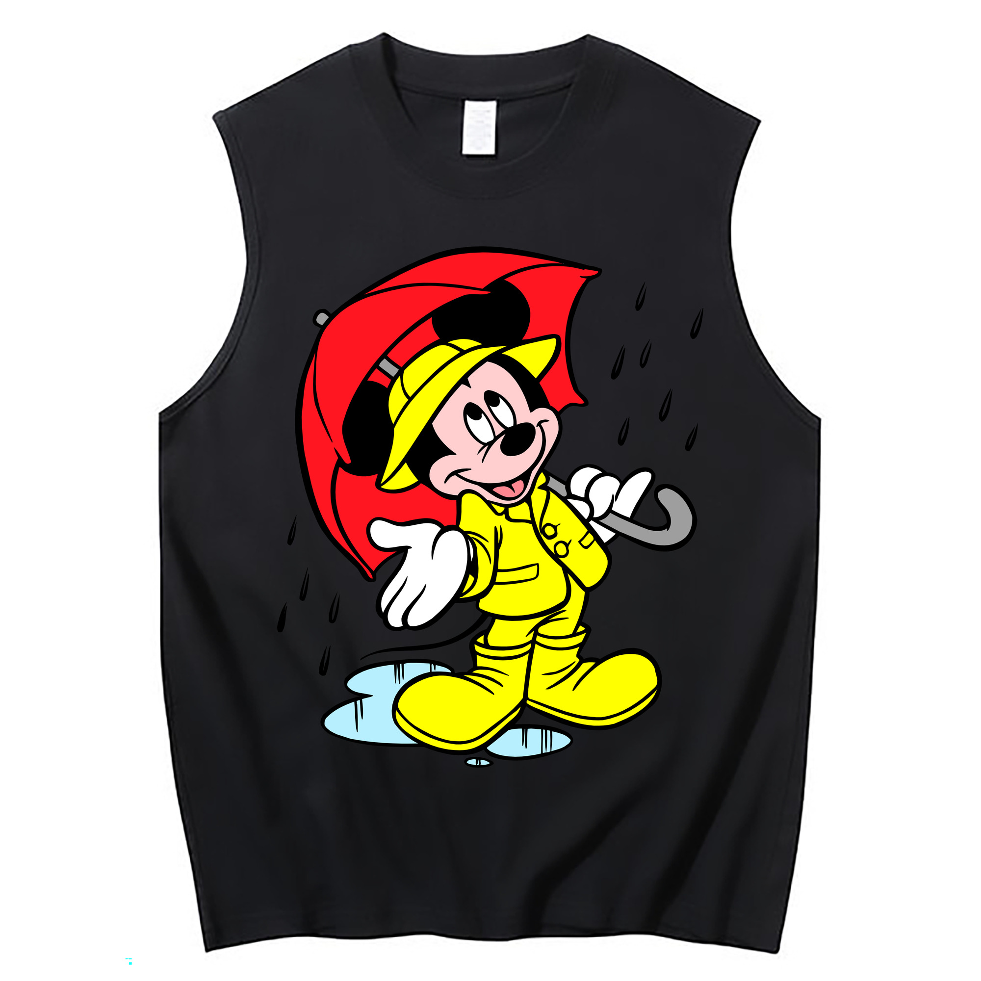 ミッキーマウス Mickey Mouse コットン100％タンクトップ（フロントプリント）