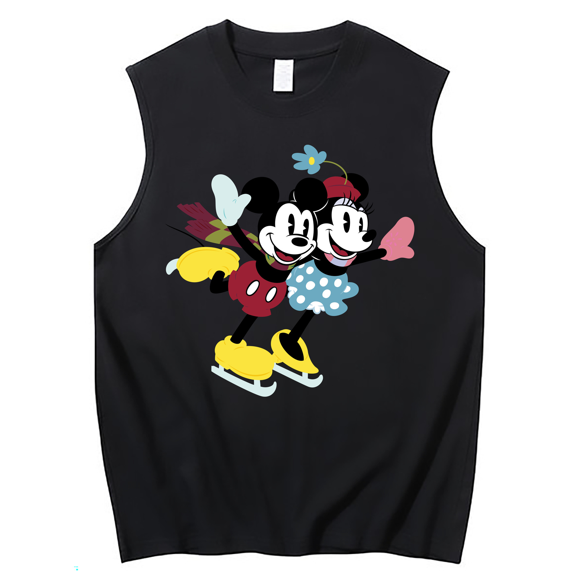 ミッキーマウス Mickey Mouse コットン100％タンクトップ（フロントプリント）
