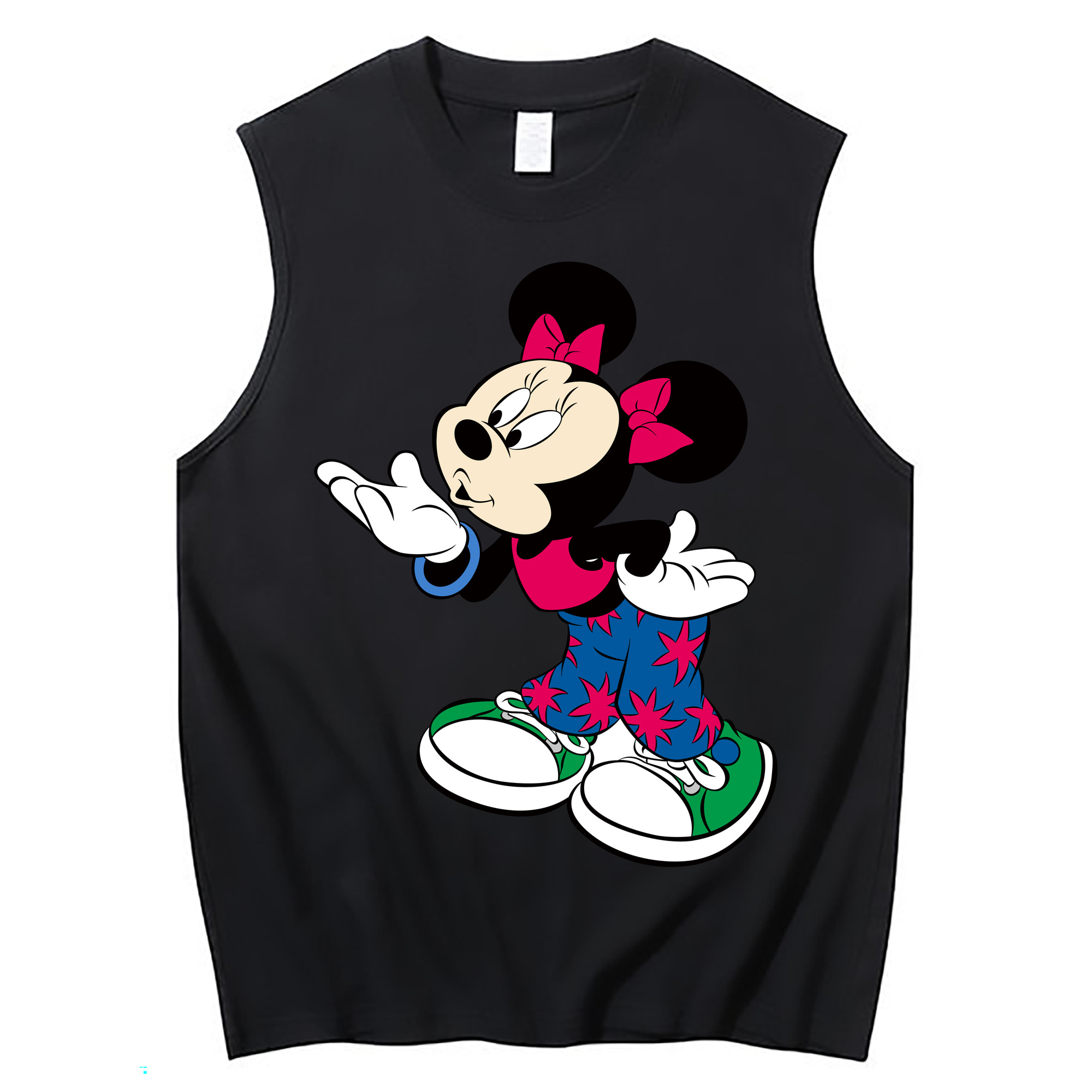 ミッキーマウス Mickey Mouse コットン100％タンクトップ（フロントプリント）