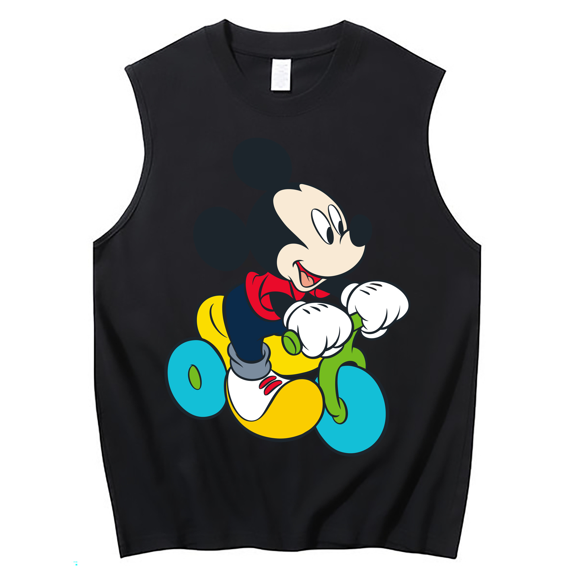 ミッキーマウス Mickey Mouse コットン100％タンクトップ（フロントプリント）