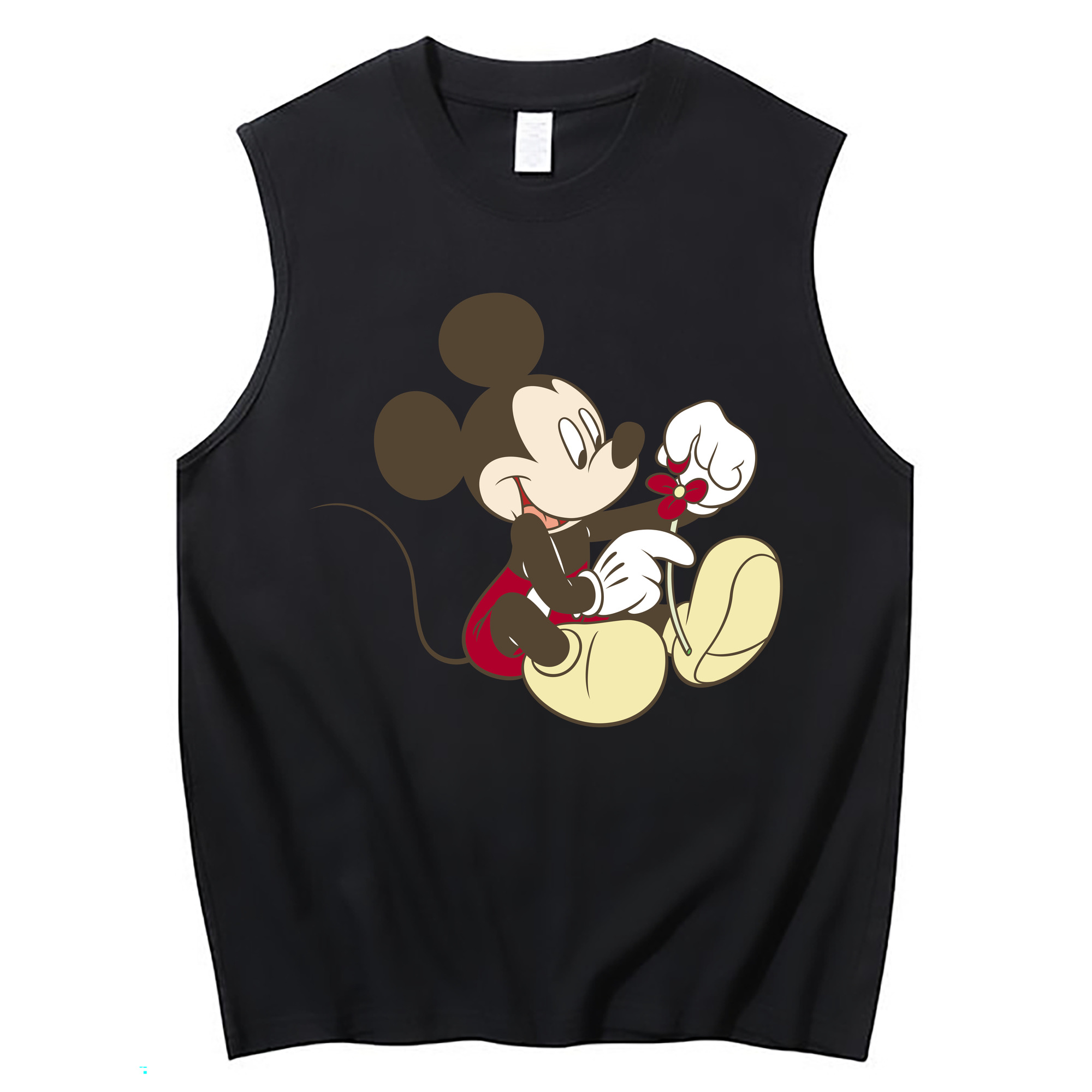 ミッキーマウス Mickey Mouse コットン100％タンクトップ（フロントプリント）