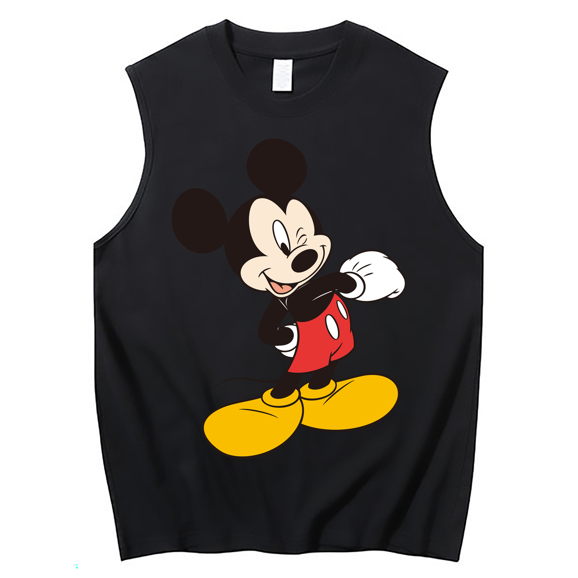 ミッキーマウス Mickey Mouse コットン100％タンクトップ（フロントプリント）