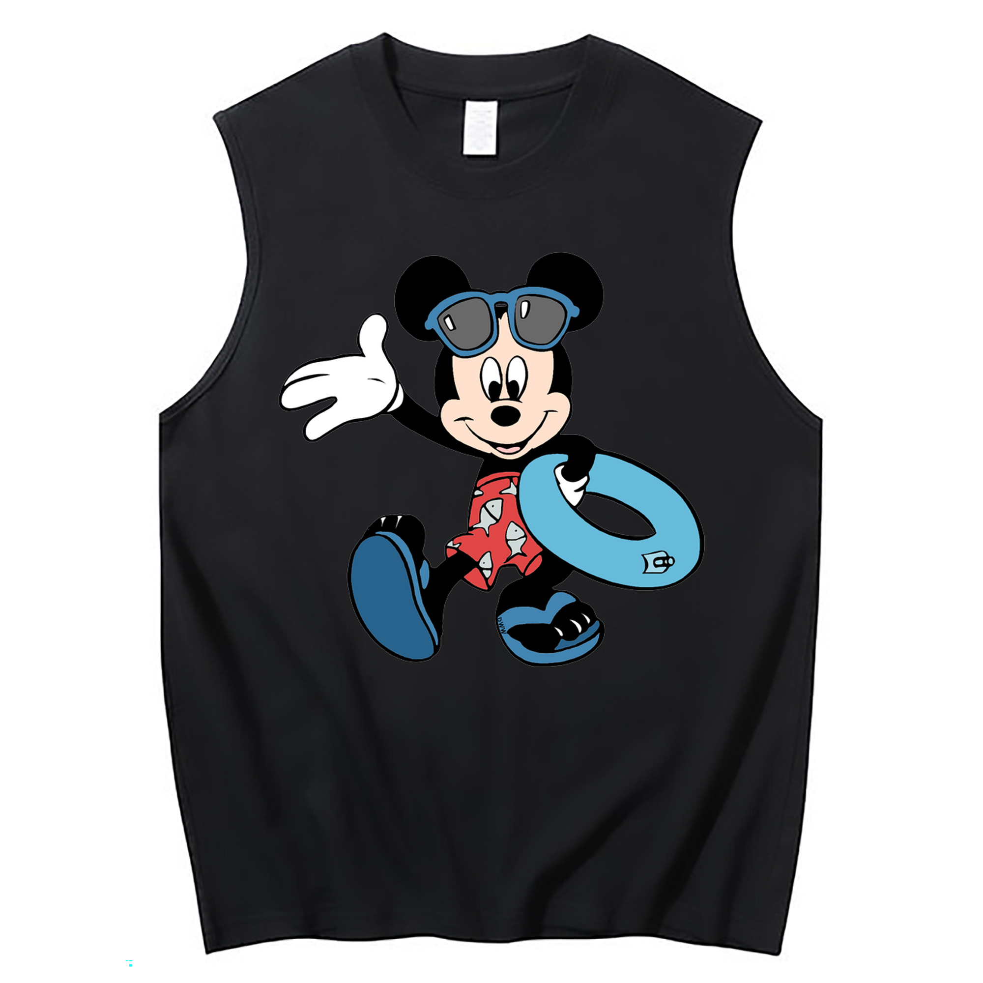 ミッキーマウス Mickey Mouse コットン100％タンクトップ（フロントプリント）