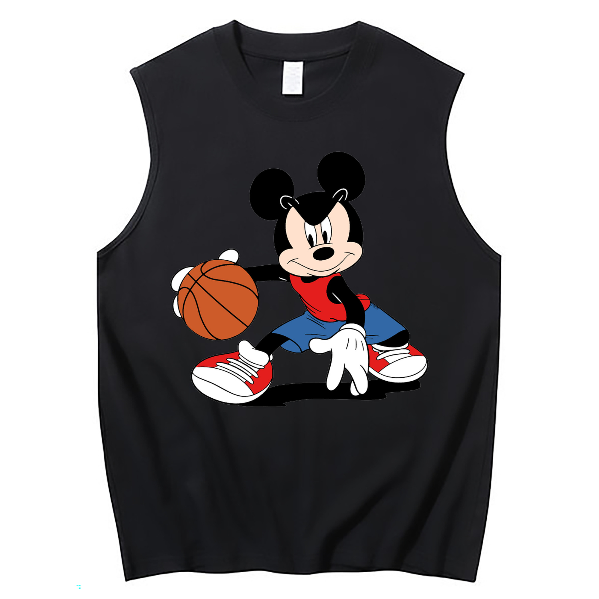 ミッキーマウス Mickey Mouse コットン100％タンクトップ（フロントプリント）
