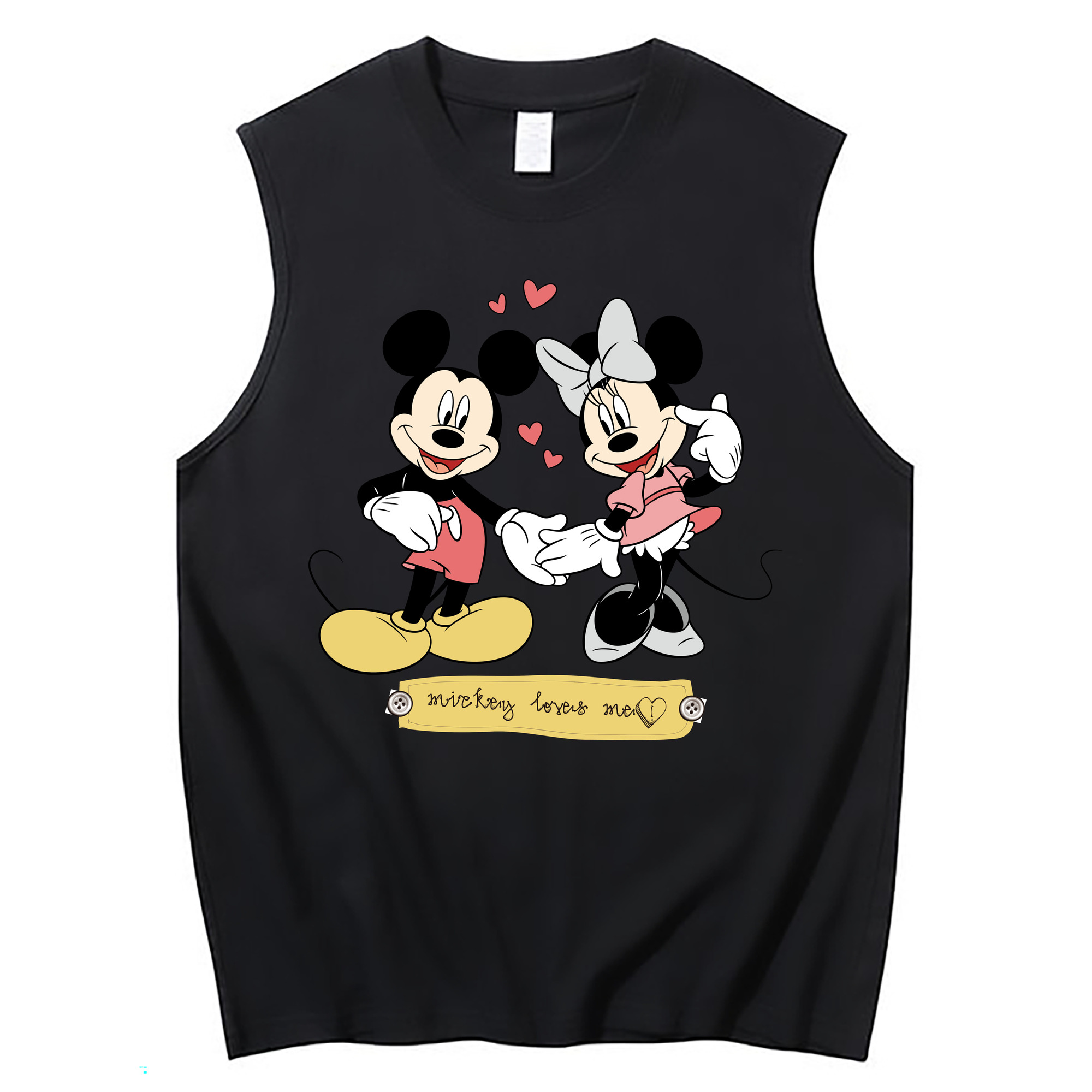 ミッキーマウス Mickey Mouse コットン100％タンクトップ（フロントプリント）