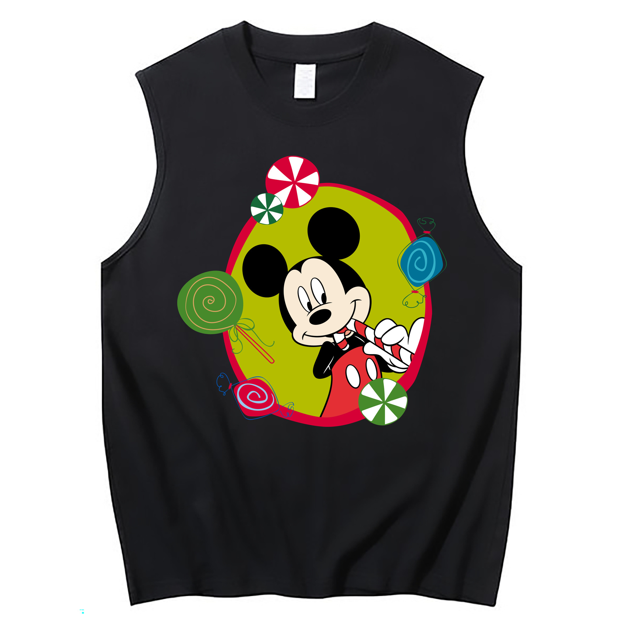 ミッキーマウス Mickey Mouse コットン100％タンクトップ（フロントプリント）