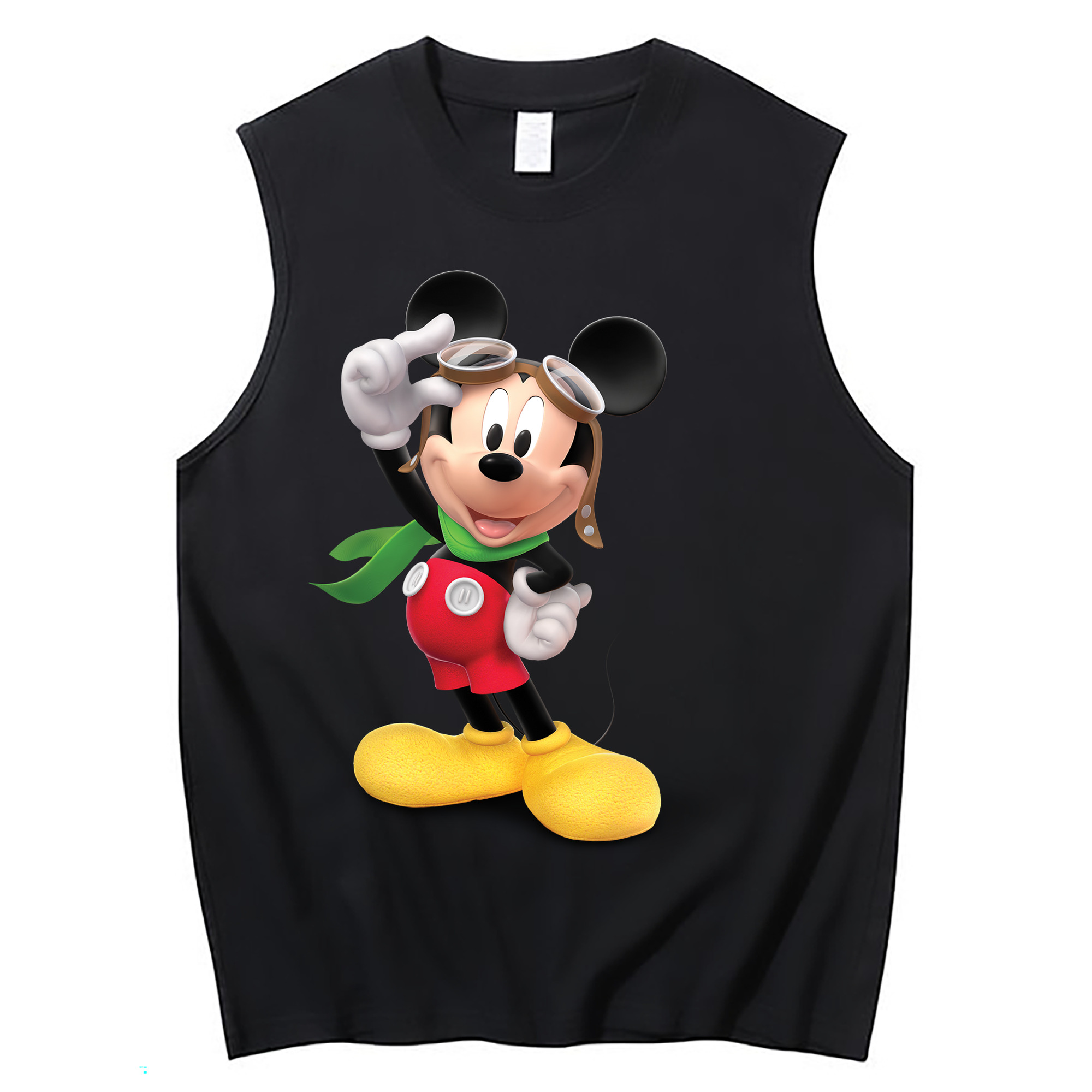 ミッキーマウス Mickey Mouse コットン100％タンクトップ（フロントプリント）