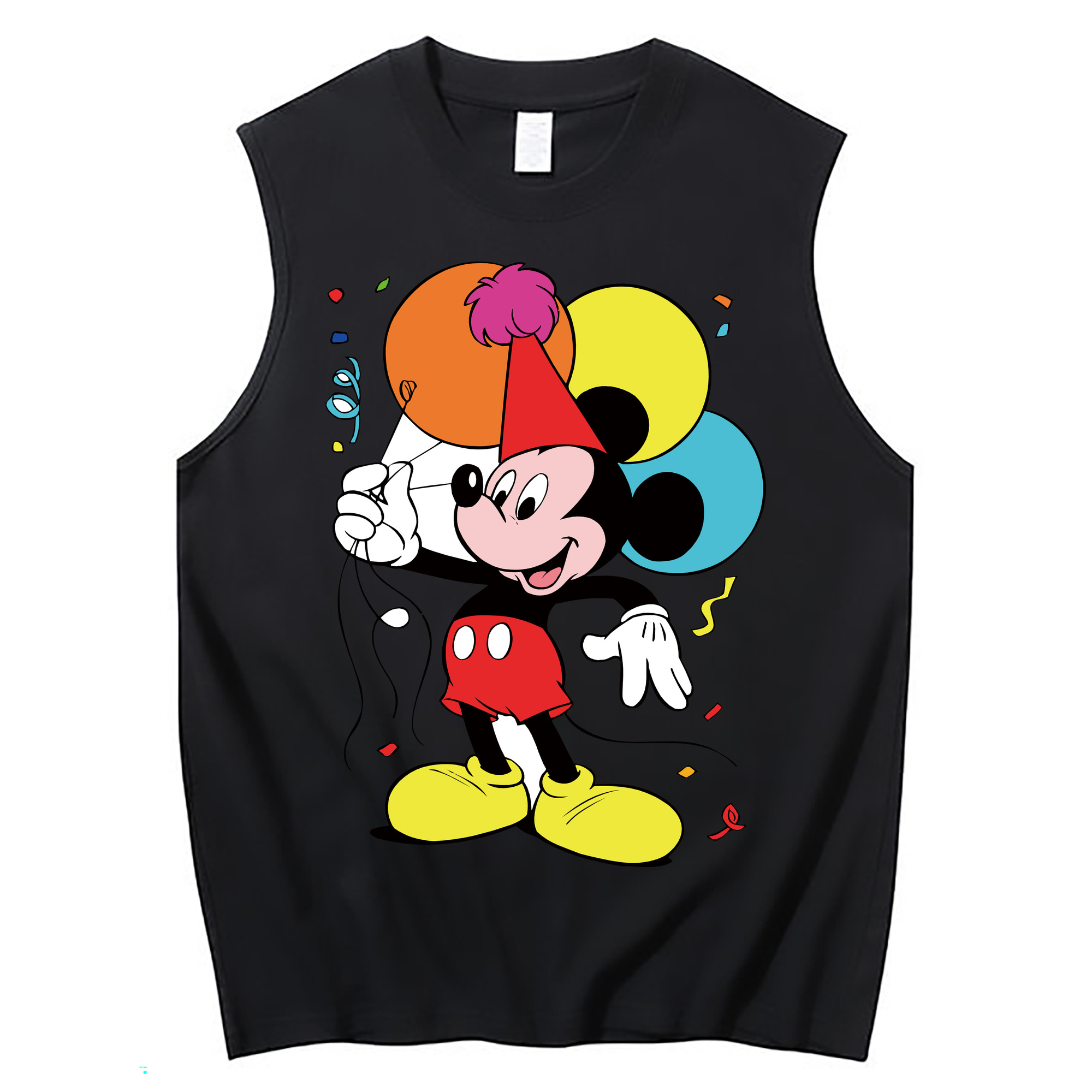 ミッキーマウス Mickey Mouse コットン100％タンクトップ（フロントプリント）