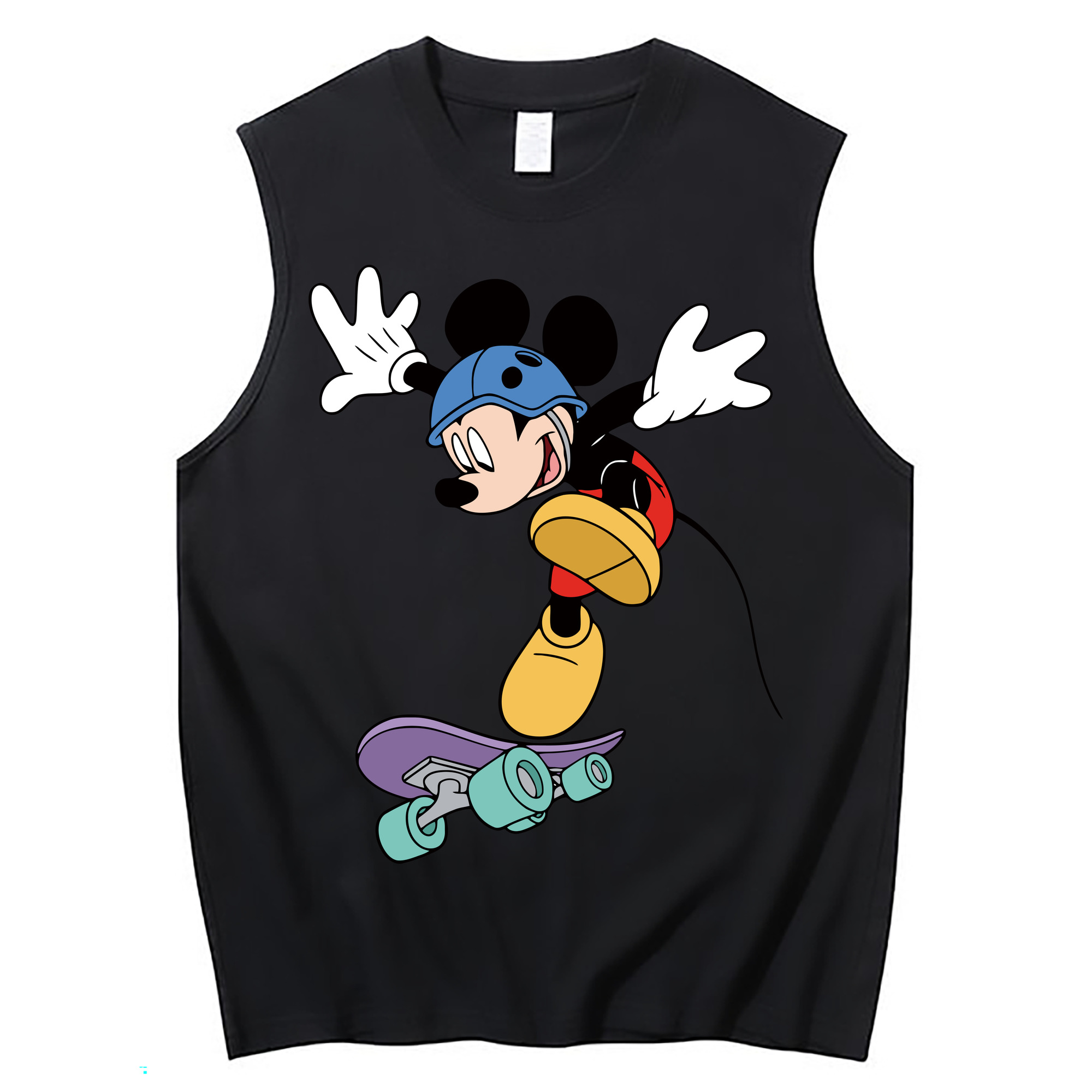 ミッキーマウス Mickey Mouse コットン100％タンクトップ（フロントプリント）
