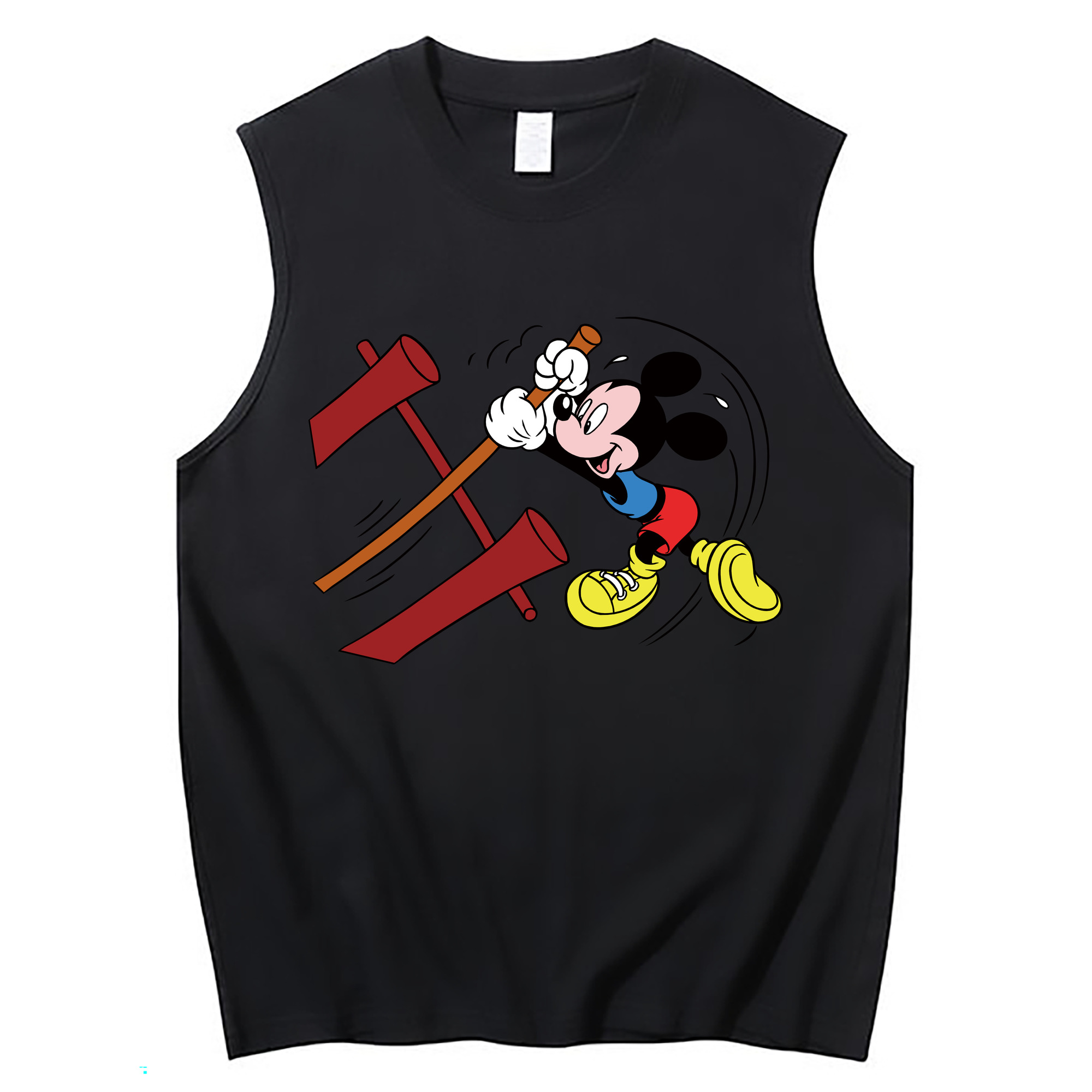 ミッキーマウス Mickey Mouse コットン100％タンクトップ（フロントプリント）