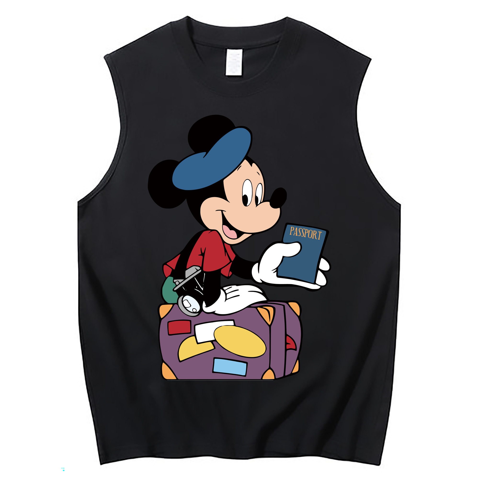 ミッキーマウス Mickey Mouse コットン100％タンクトップ（フロントプリント）