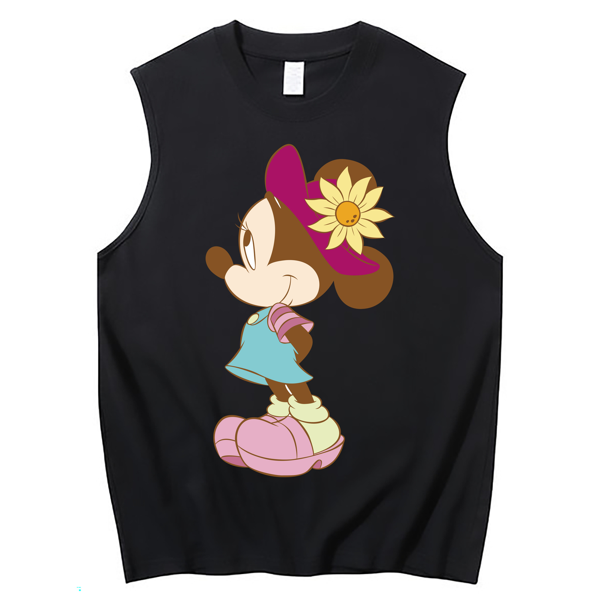 ミッキーマウス Mickey Mouse コットン100％タンクトップ（フロントプリント）