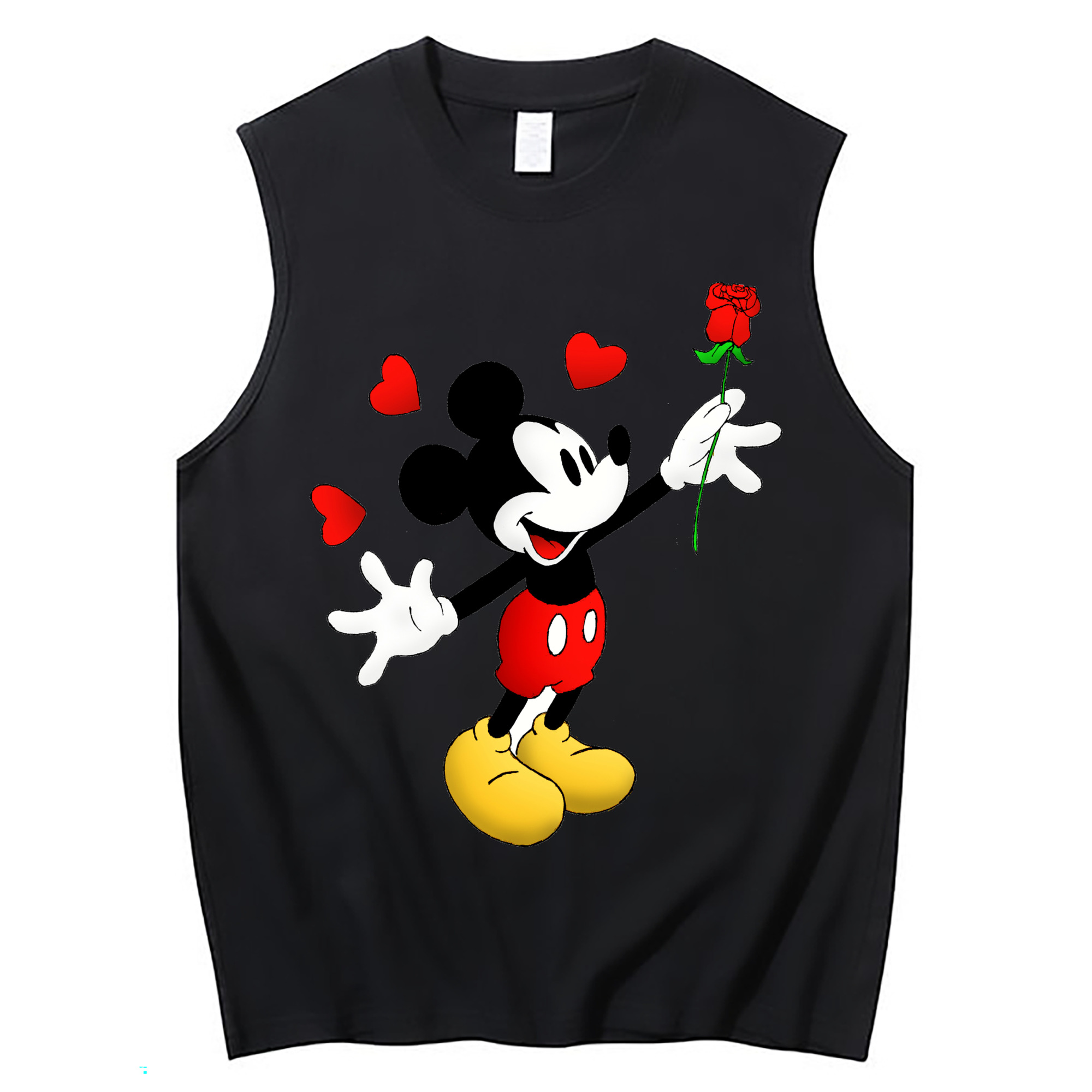 ミッキーマウス Mickey Mouse コットン100％タンクトップ（フロントプリント）