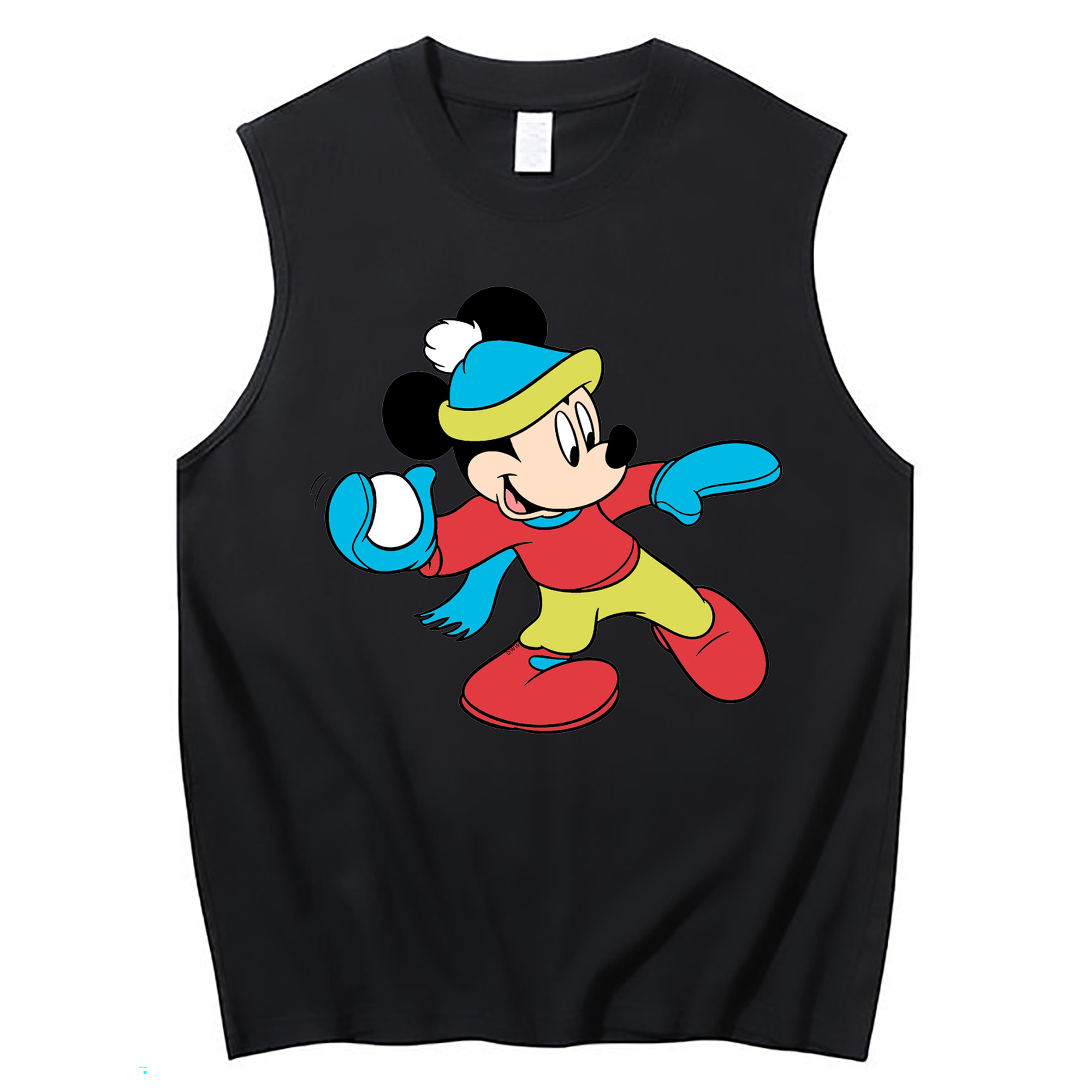 ミッキーマウス Mickey Mouse コットン100％タンクトップ（フロントプリント）