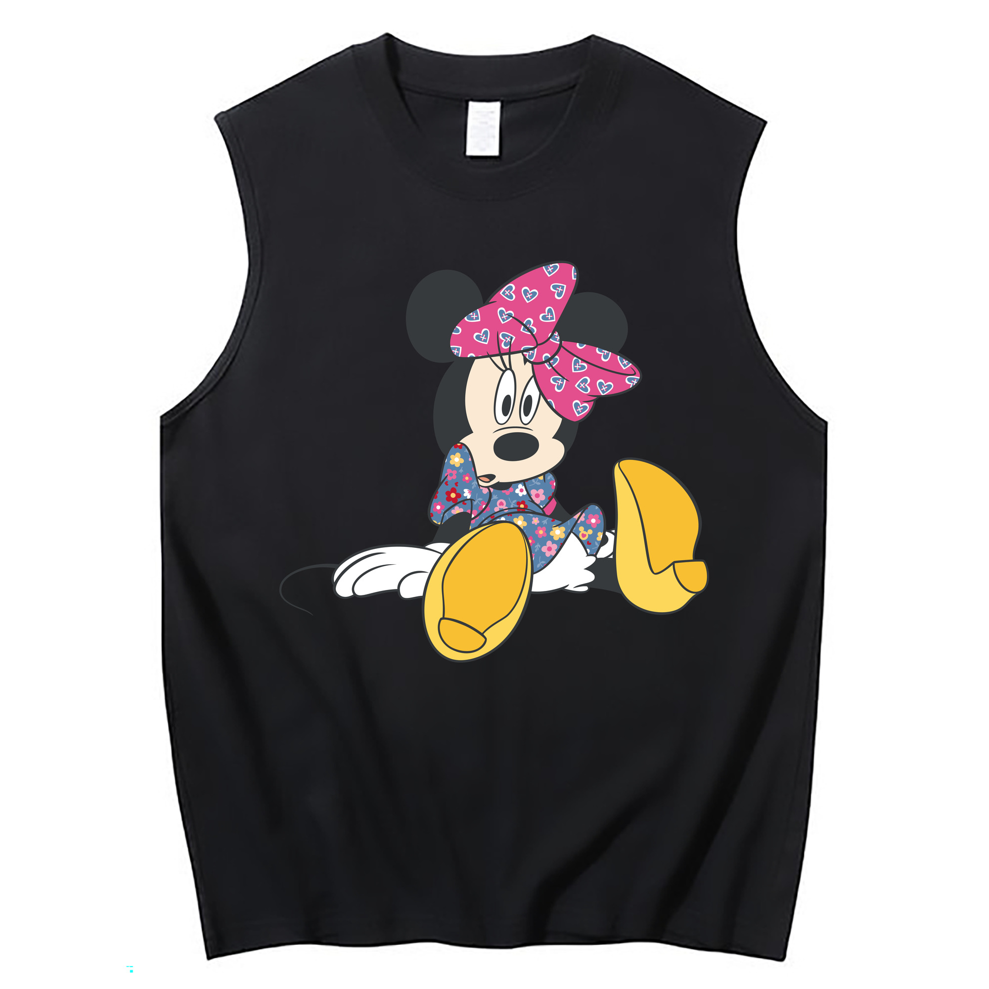 ミッキーマウス Mickey Mouse コットン100％タンクトップ（フロントプリント）