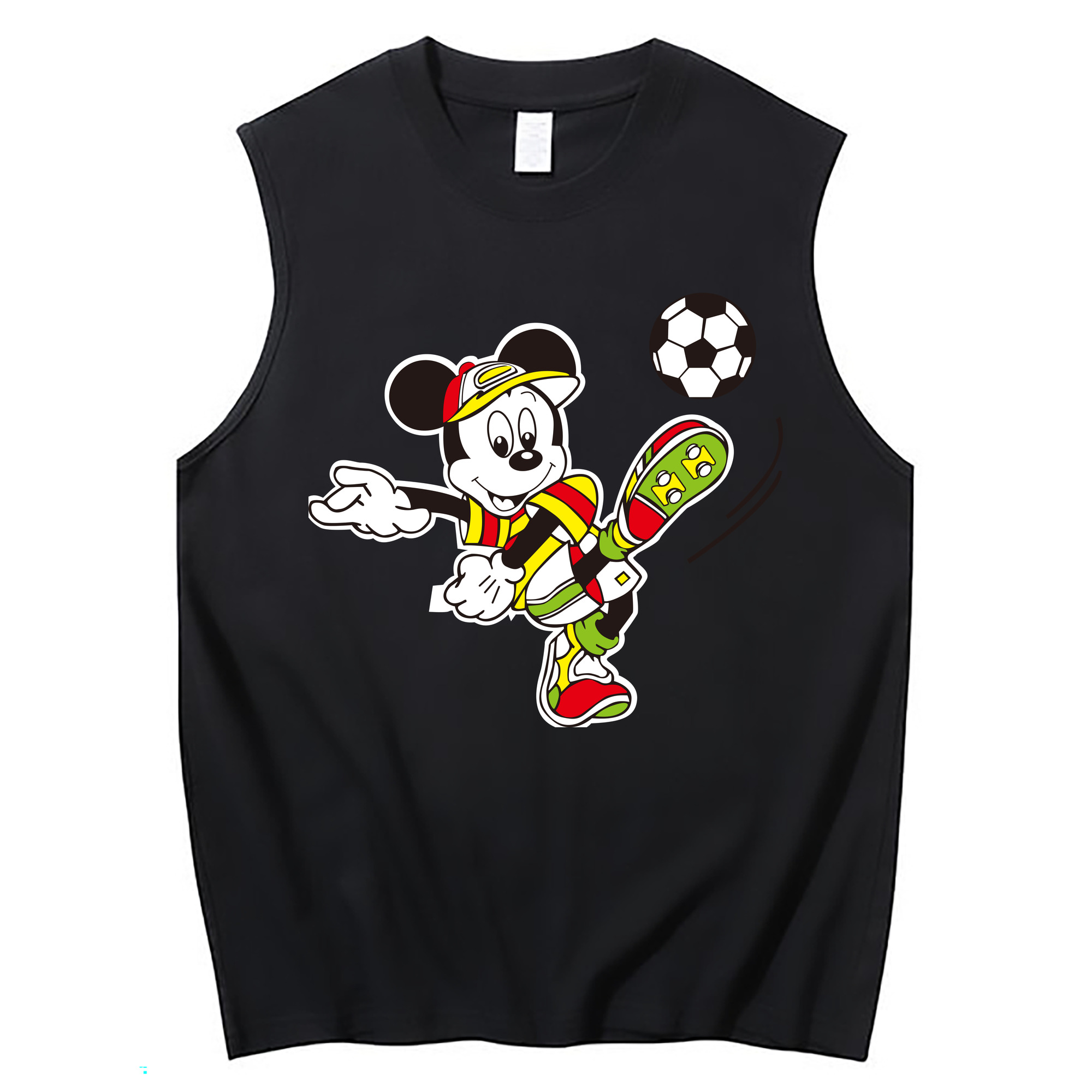 ミッキーマウス Mickey Mouse コットン100％タンクトップ（フロントプリント）