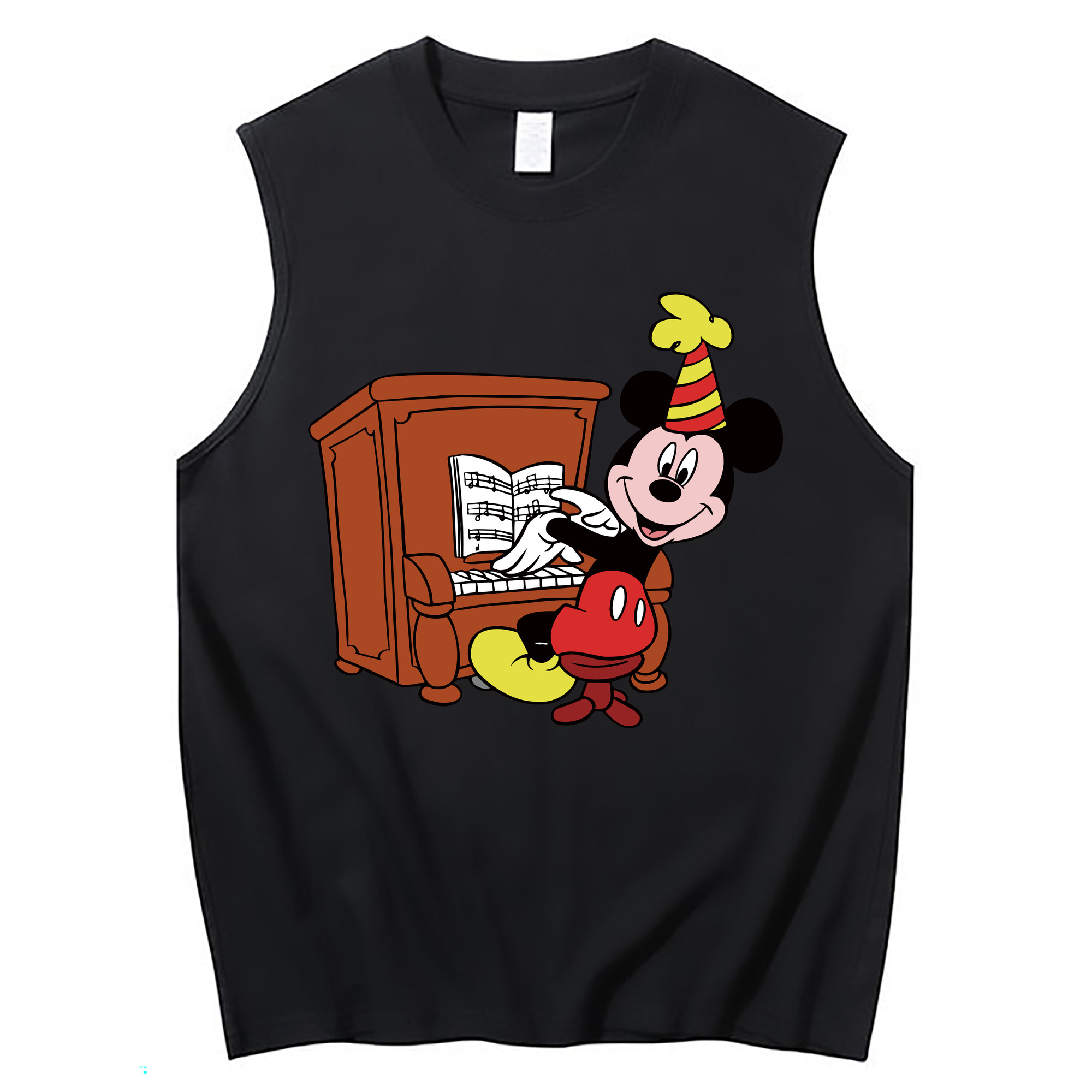 ミッキーマウス Mickey Mouse コットン100％タンクトップ（フロントプリント）