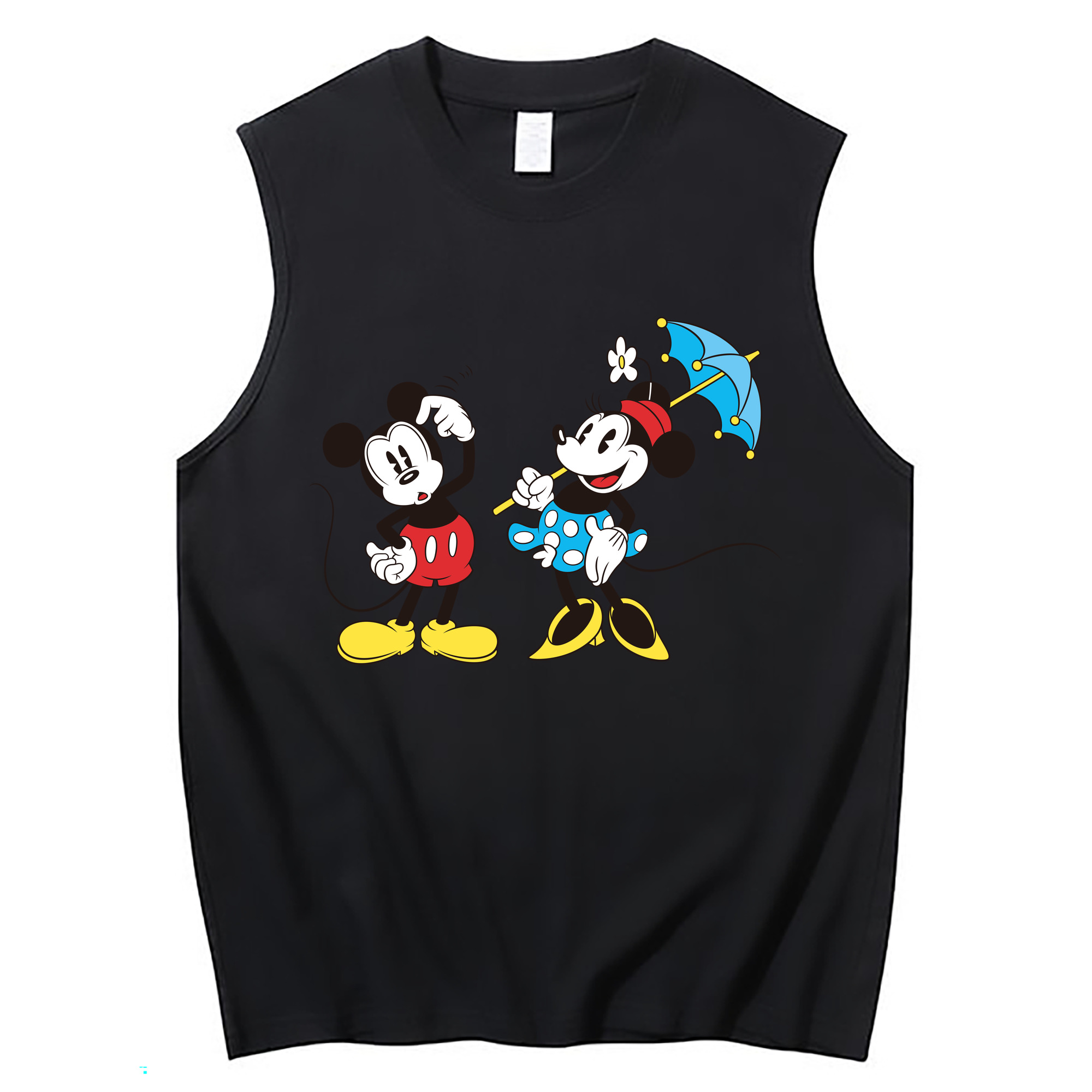 ミッキーマウス Mickey Mouse コットン100％タンクトップ（フロントプリント）