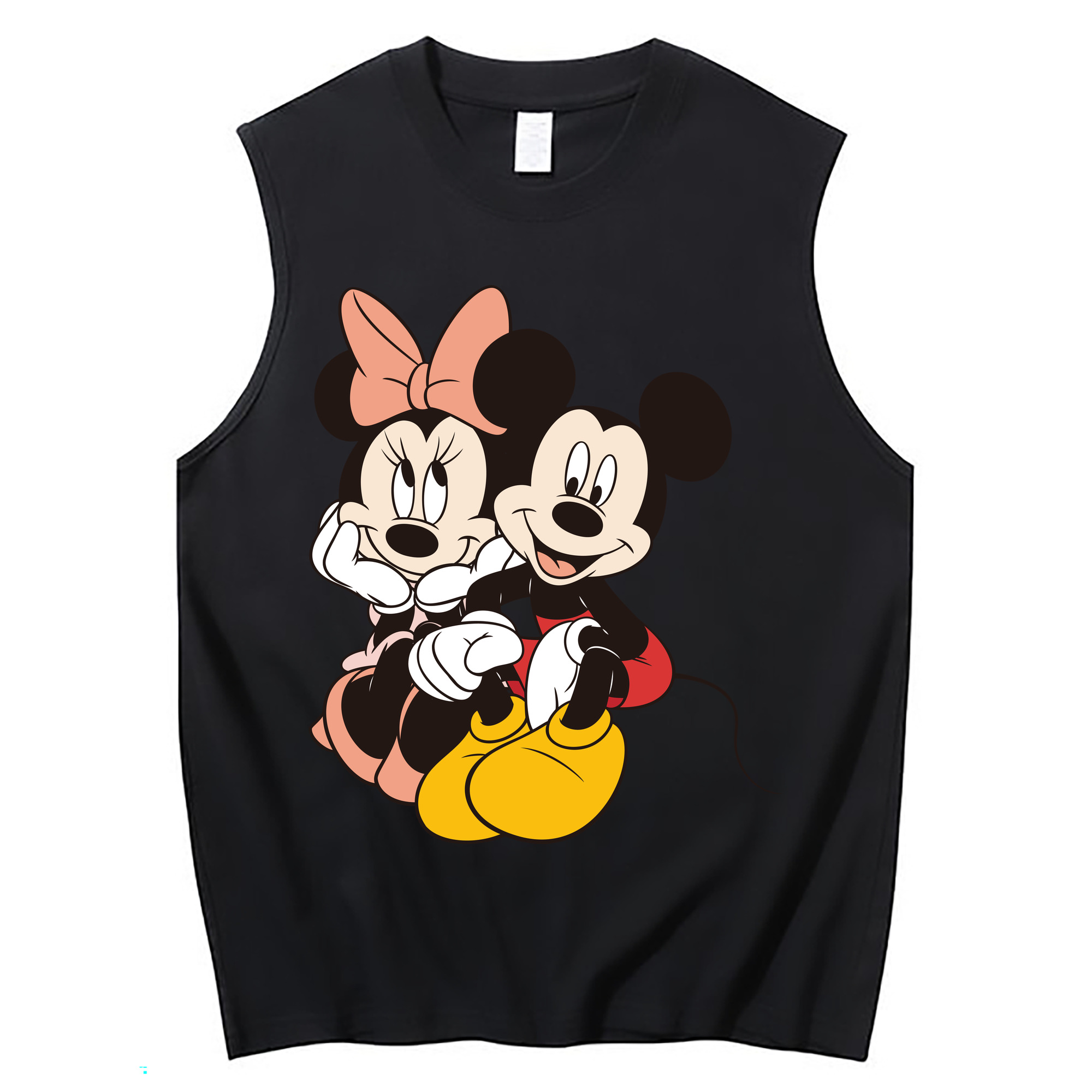 ミッキーマウス Mickey Mouse コットン100％タンクトップ（フロントプリント）