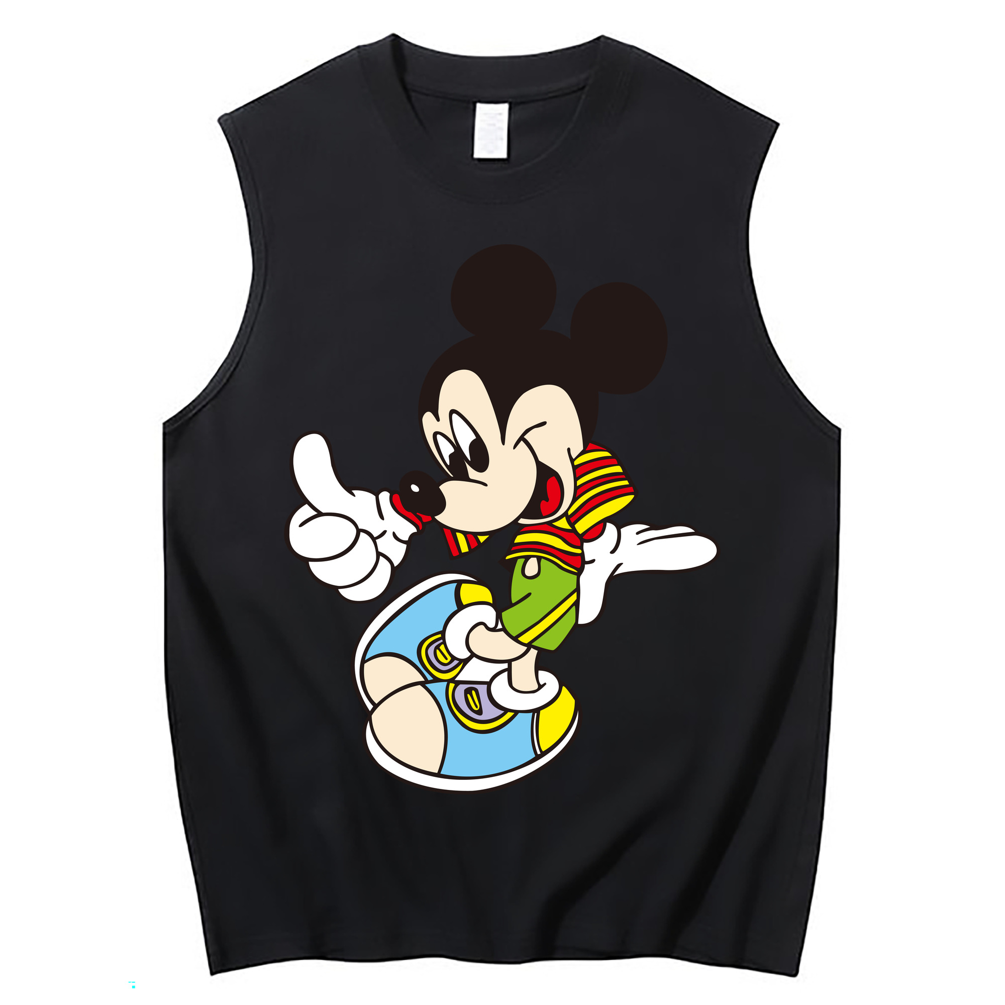 ミッキーマウス Mickey Mouse コットン100％タンクトップ（フロントプリント）