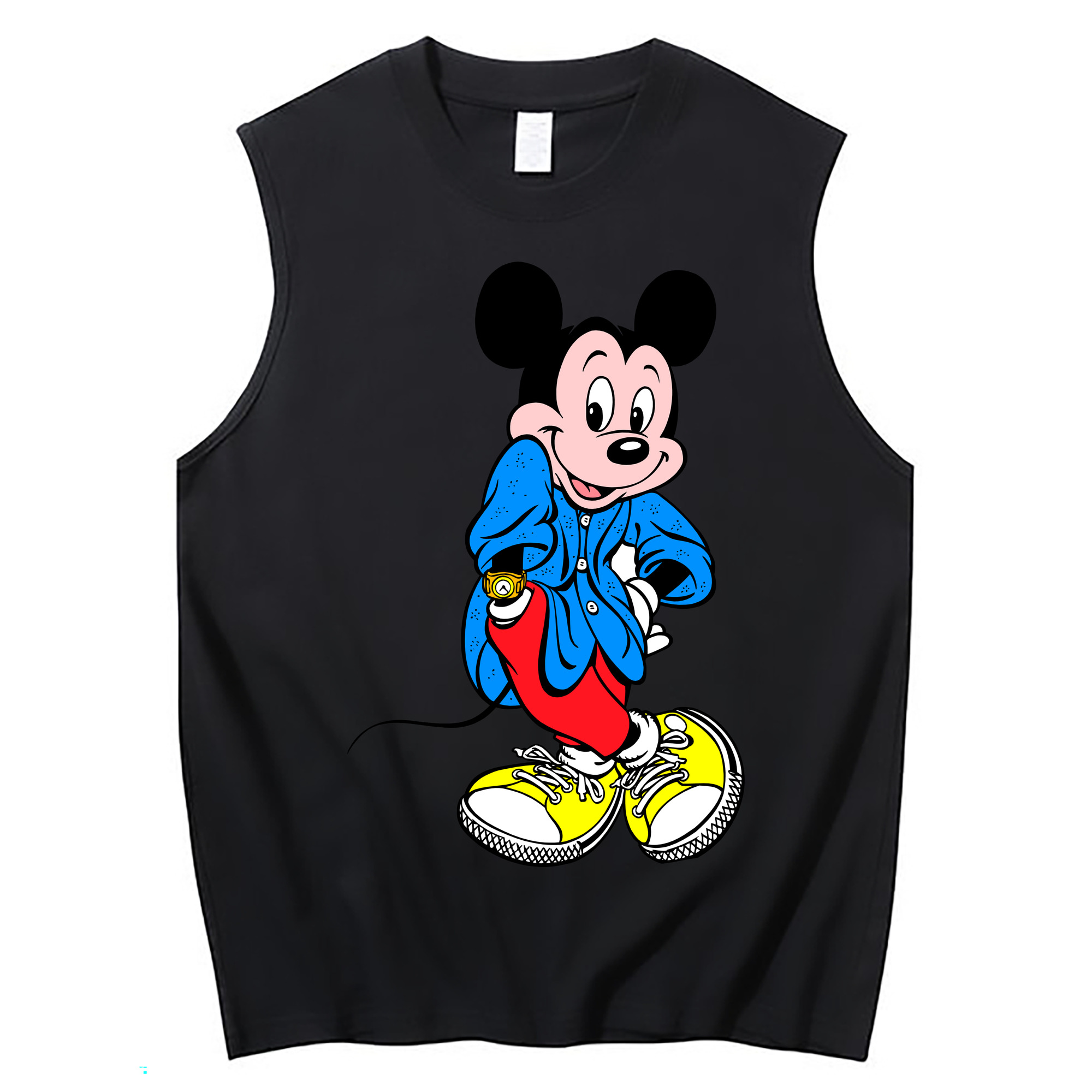 ミッキーマウス Mickey Mouse コットン100％タンクトップ（フロントプリント）