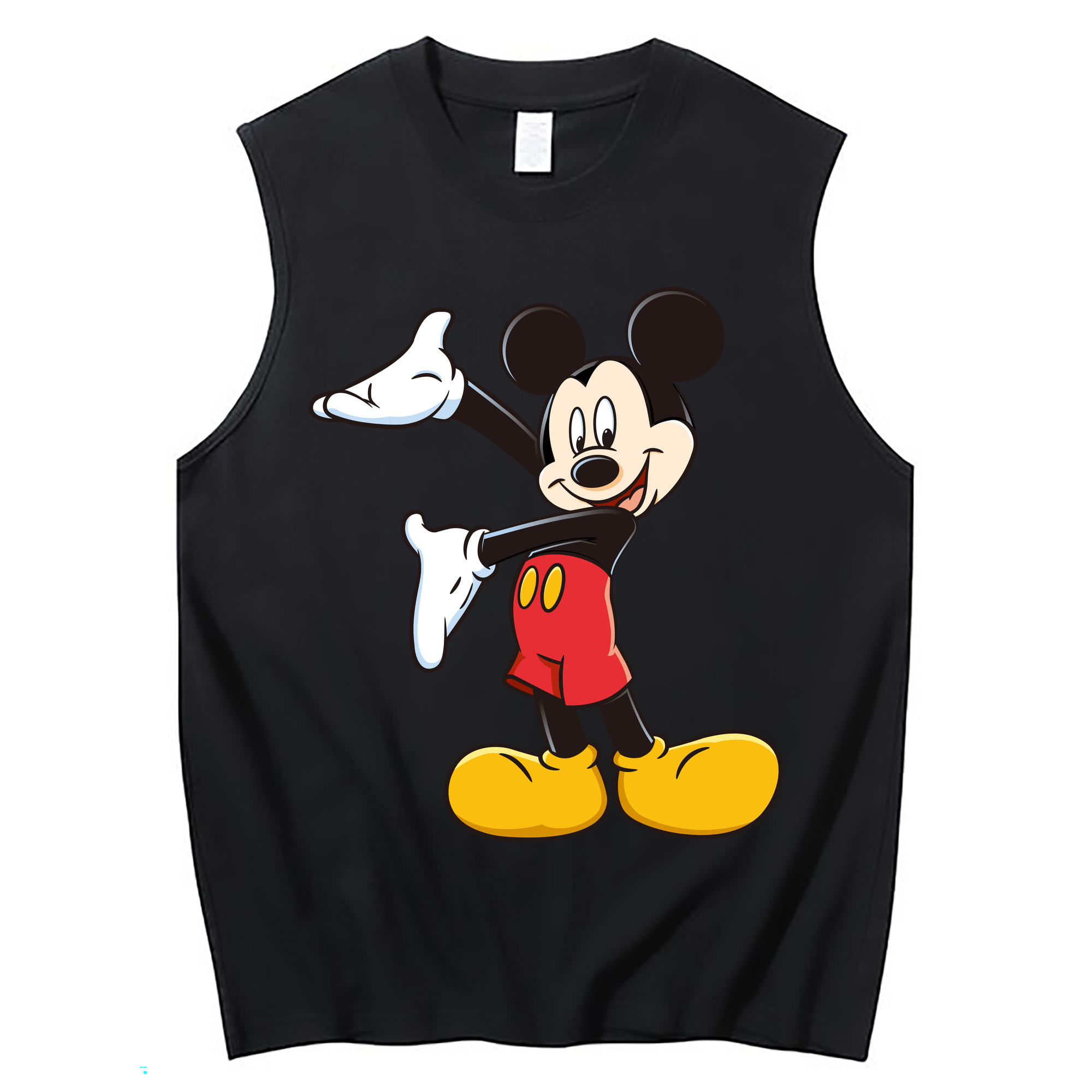 ミッキーマウス Mickey Mouse コットン100％タンクトップ（フロントプリント）