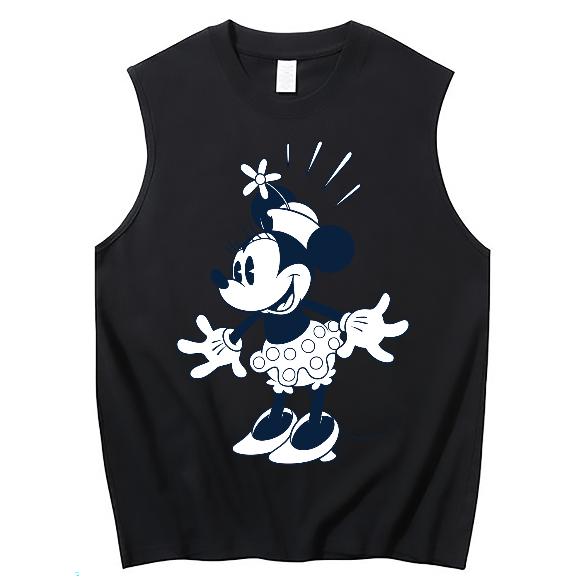 ミッキーマウス Mickey Mouse コットン100％タンクトップ（フロントプリント）