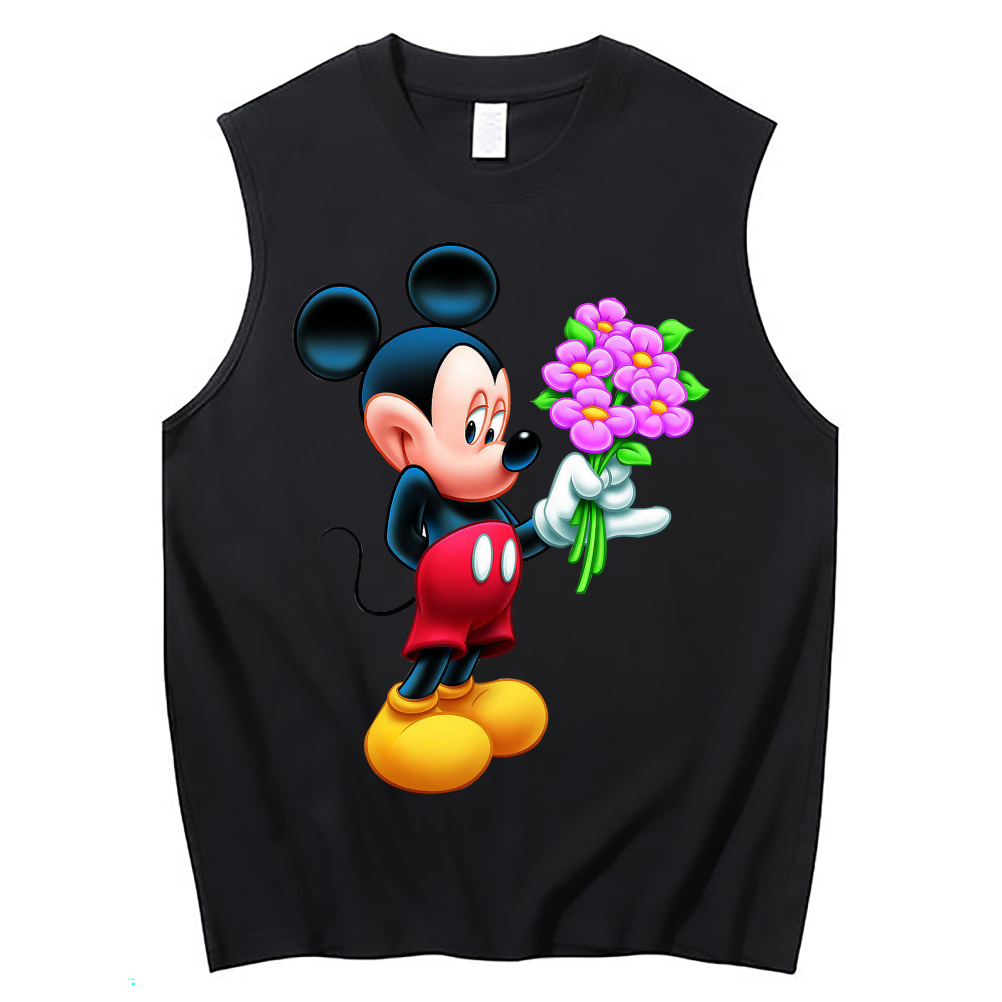 ミッキーマウス Mickey Mouse コットン100％タンクトップ（フロントプリント）