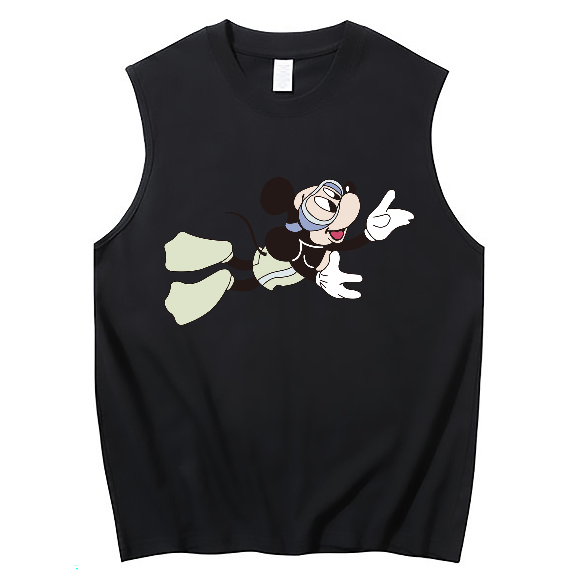 ミッキーマウス Mickey Mouse コットン100％タンクトップ（フロントプリント）
