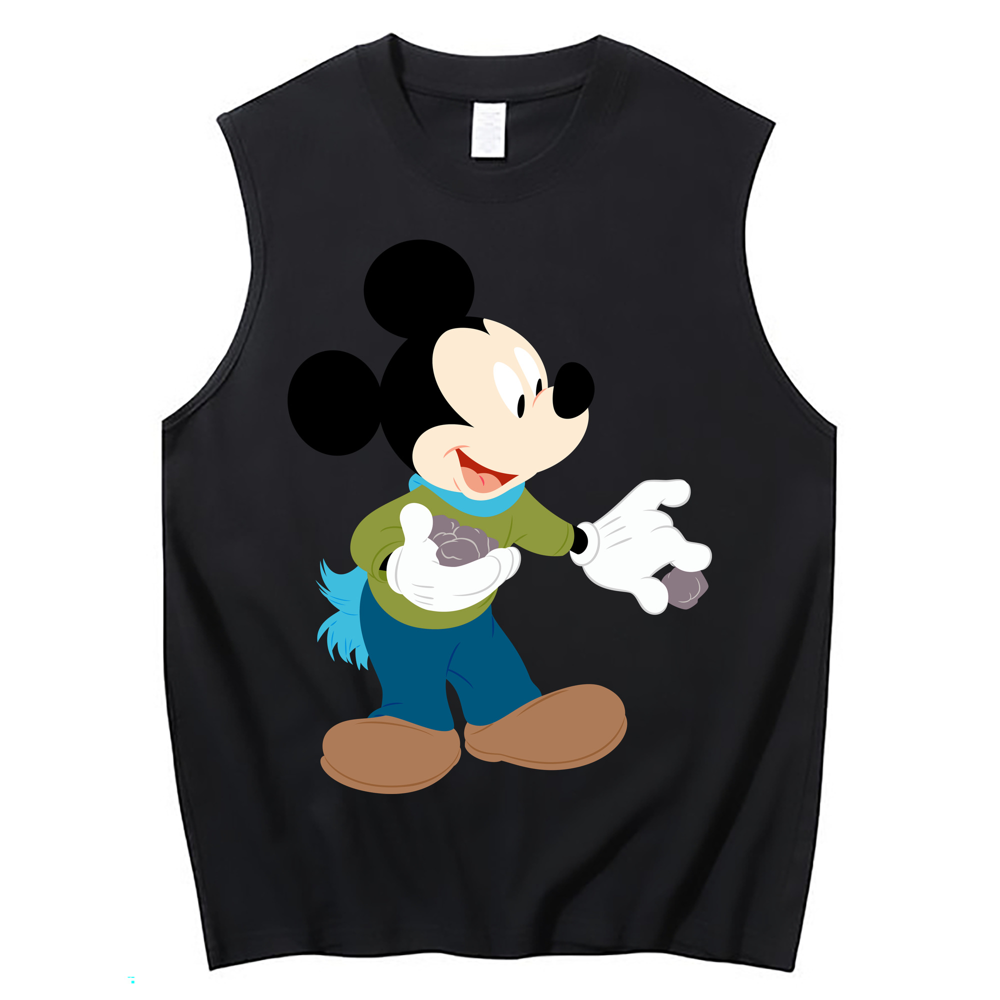 ミッキーマウス Mickey Mouse コットン100％タンクトップ（フロントプリント）